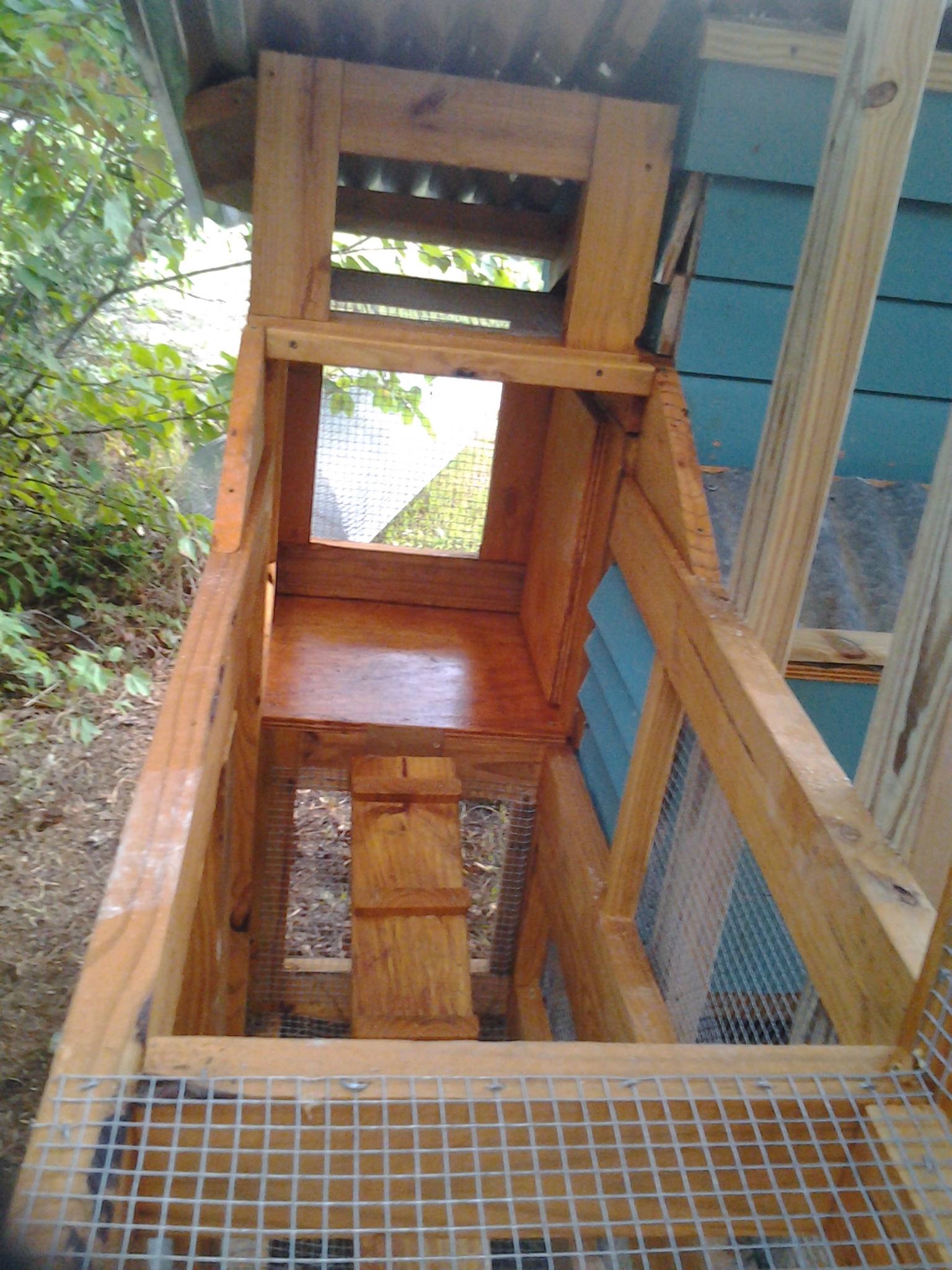 The entry to and from coop, still under construction.