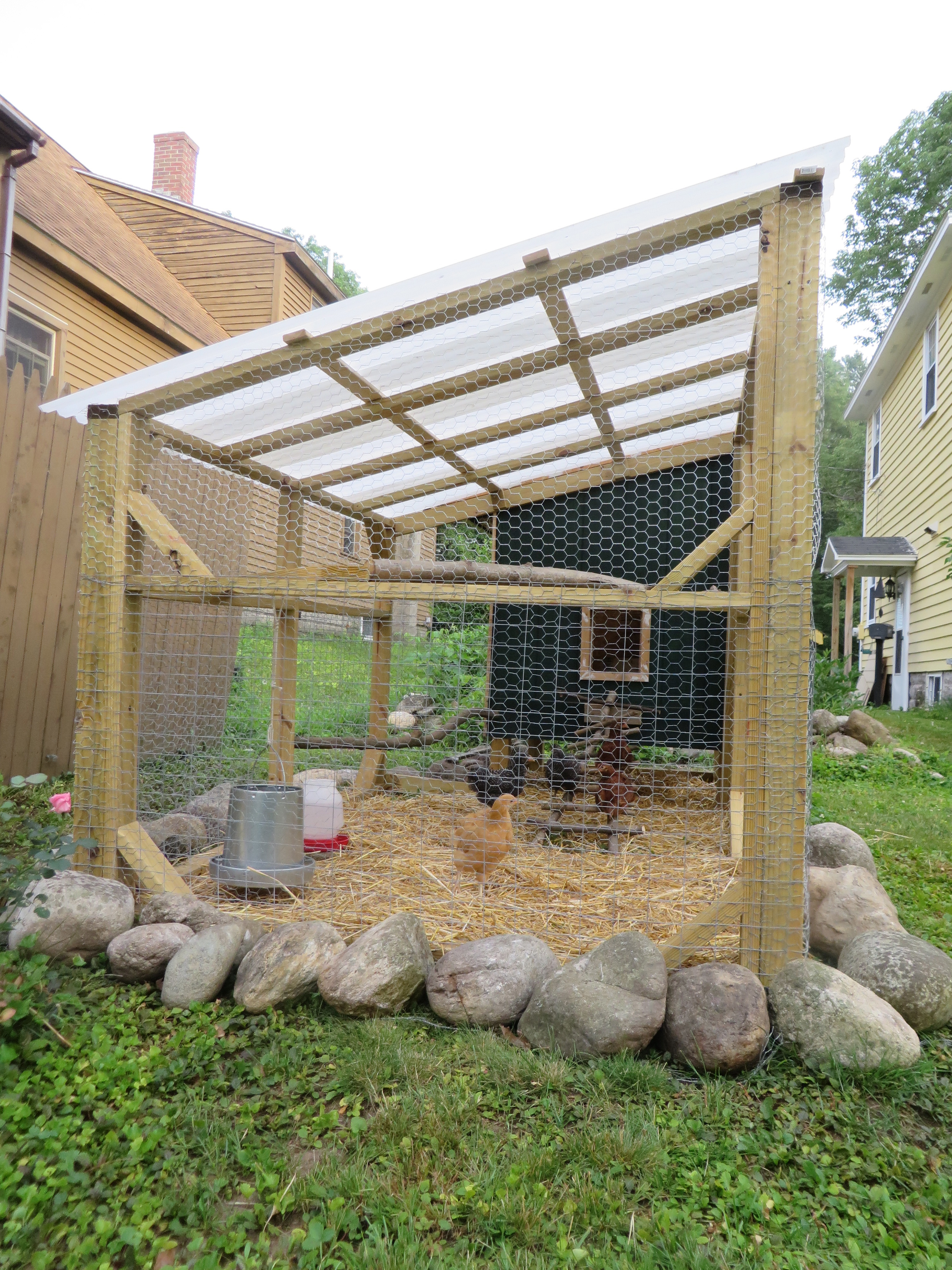 The finally completed coop and run! (Okay, it still needs more paint and dividers added to the nest boxes... will this project ever end??)