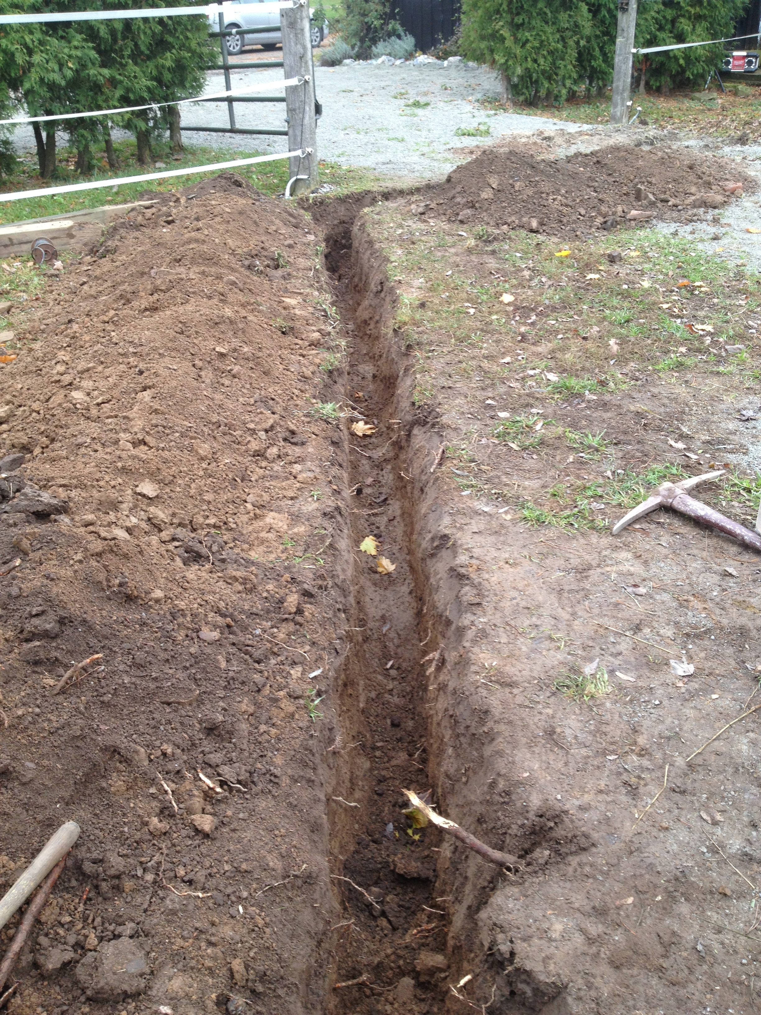 The first section of trench for electrical