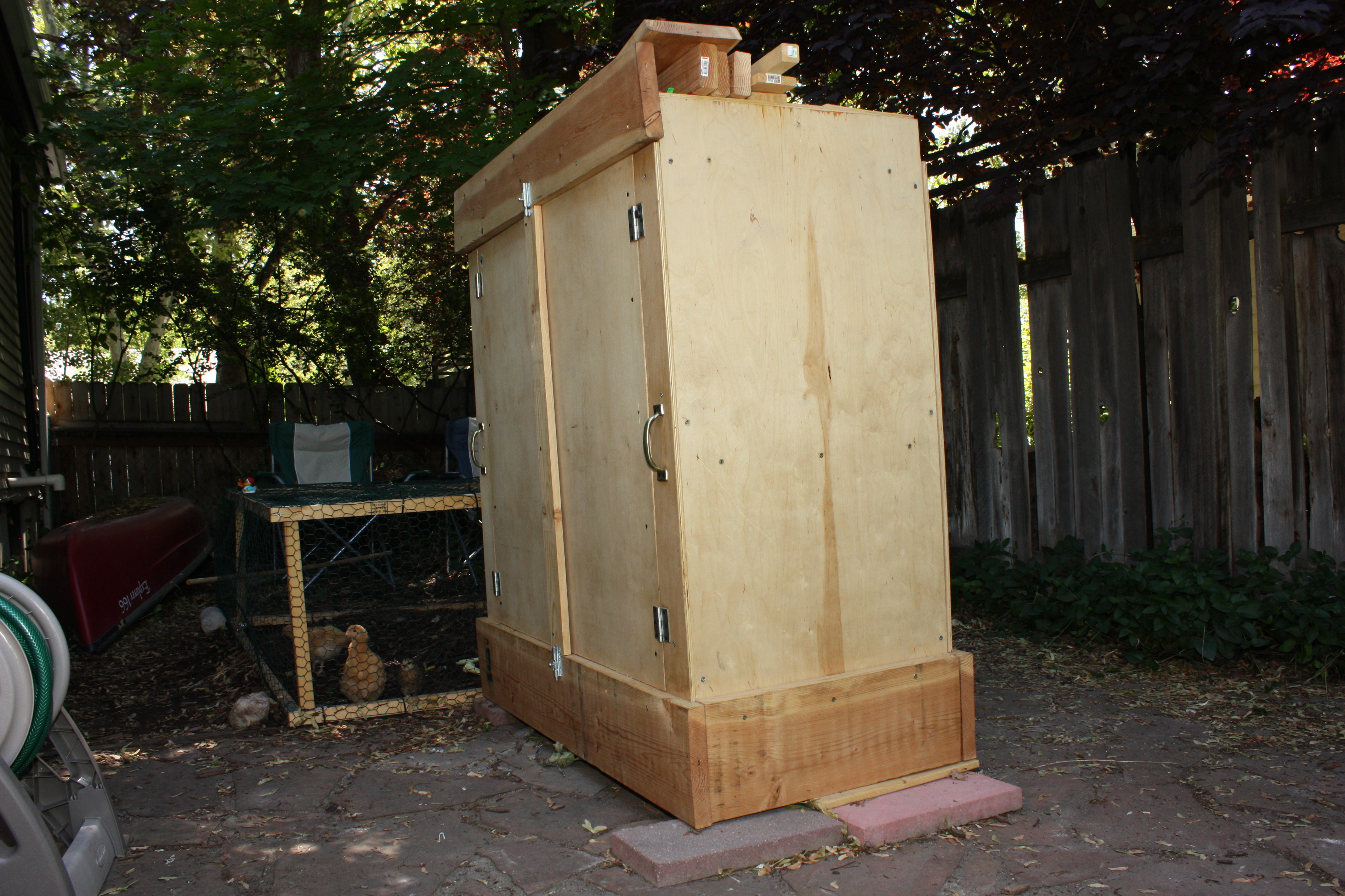 The floor of the cabinet is 2' x 4'.  The interior is 4' high.