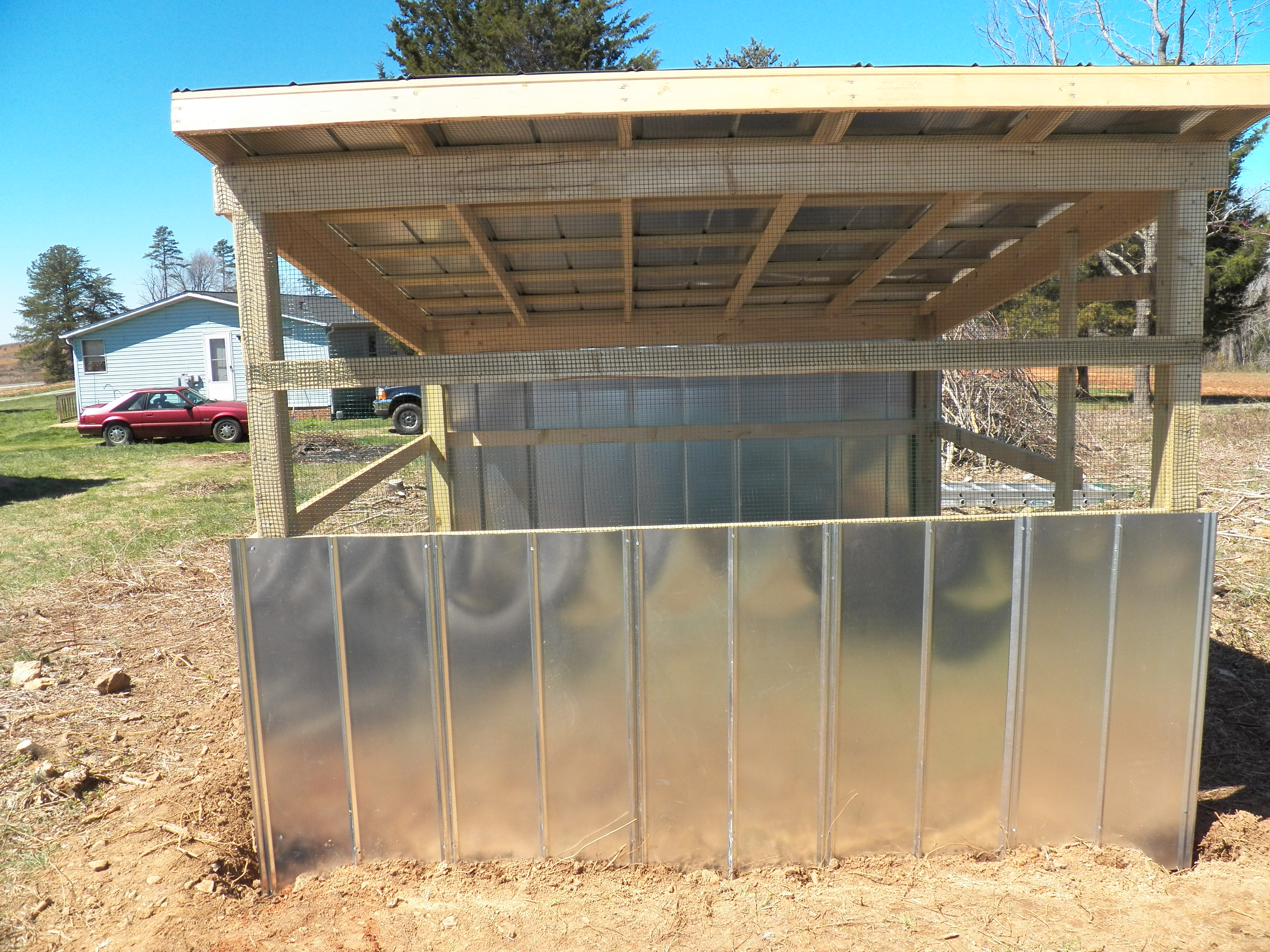 The front wall and wire window.