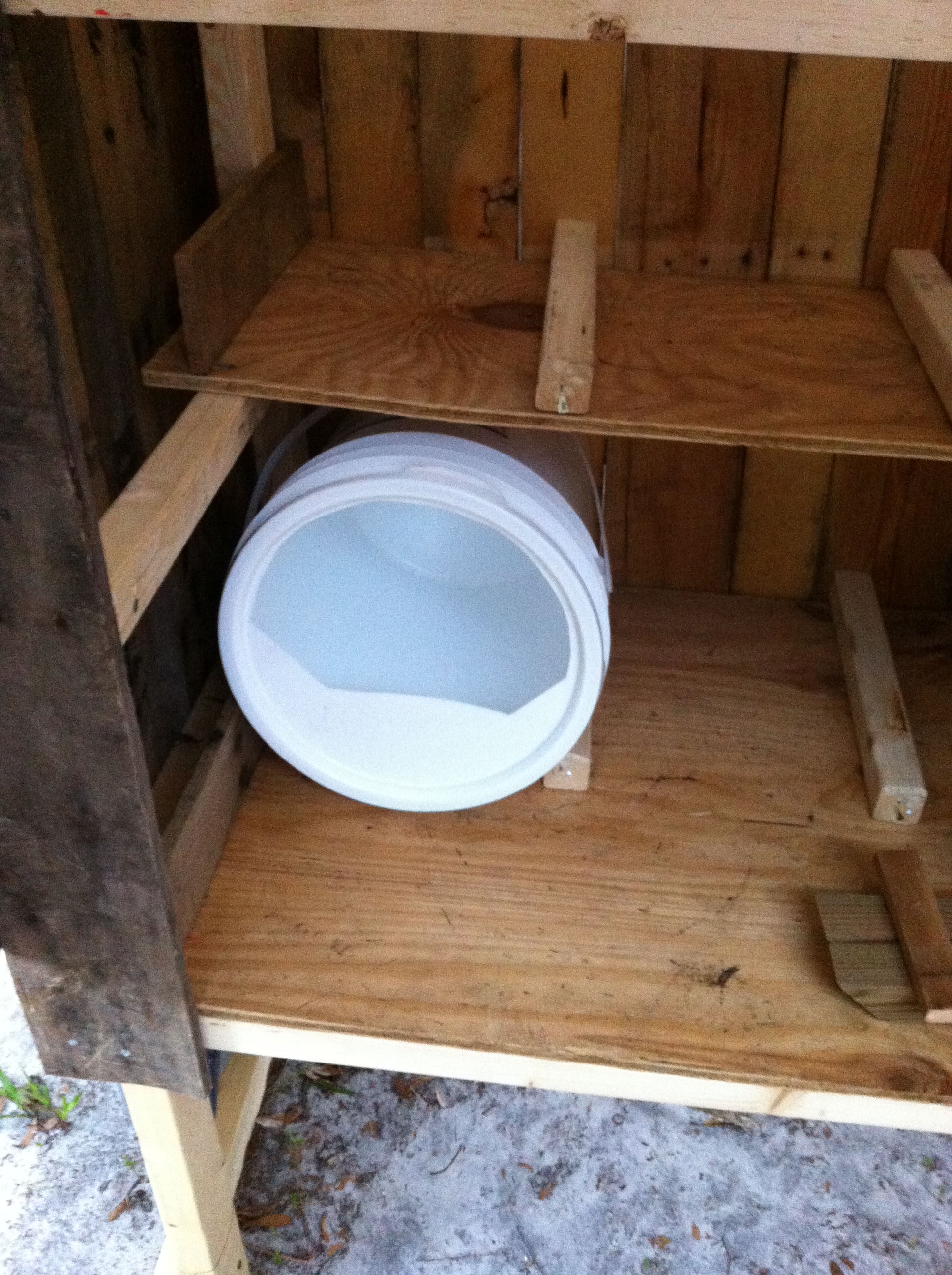 The laying buckets.