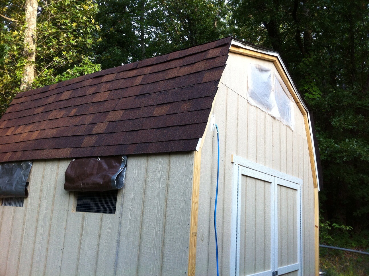 The outside of the chicken coop.