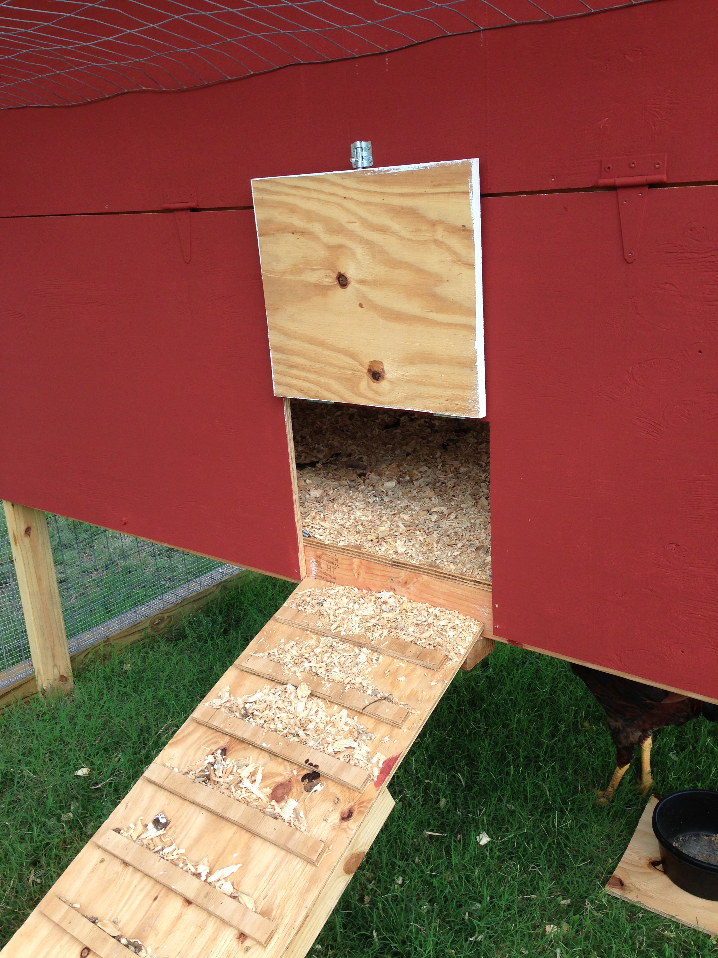 The pop door open with ramp in place.
