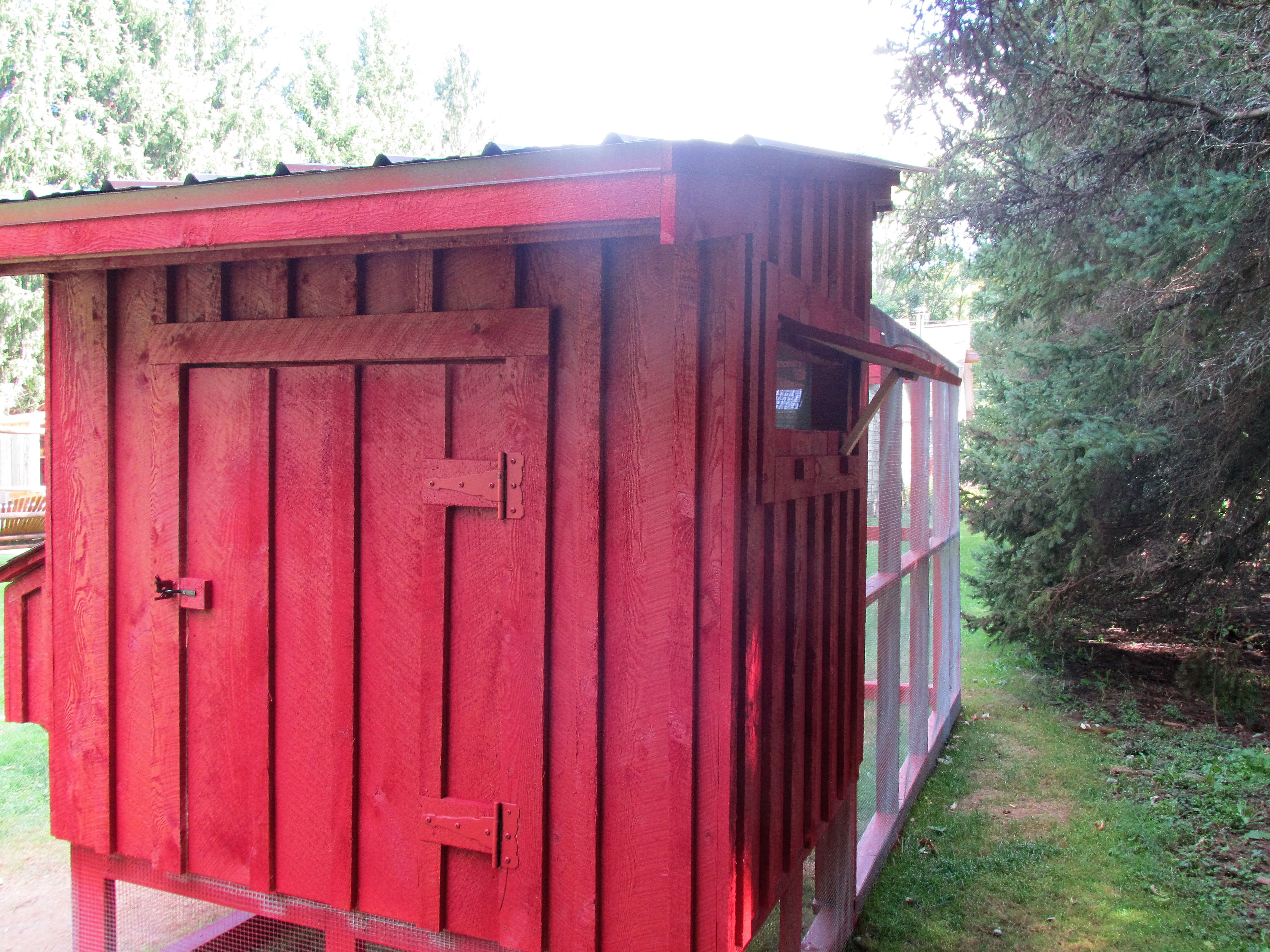 the rear door to access inside the hen house, I need to add ventilation above the door