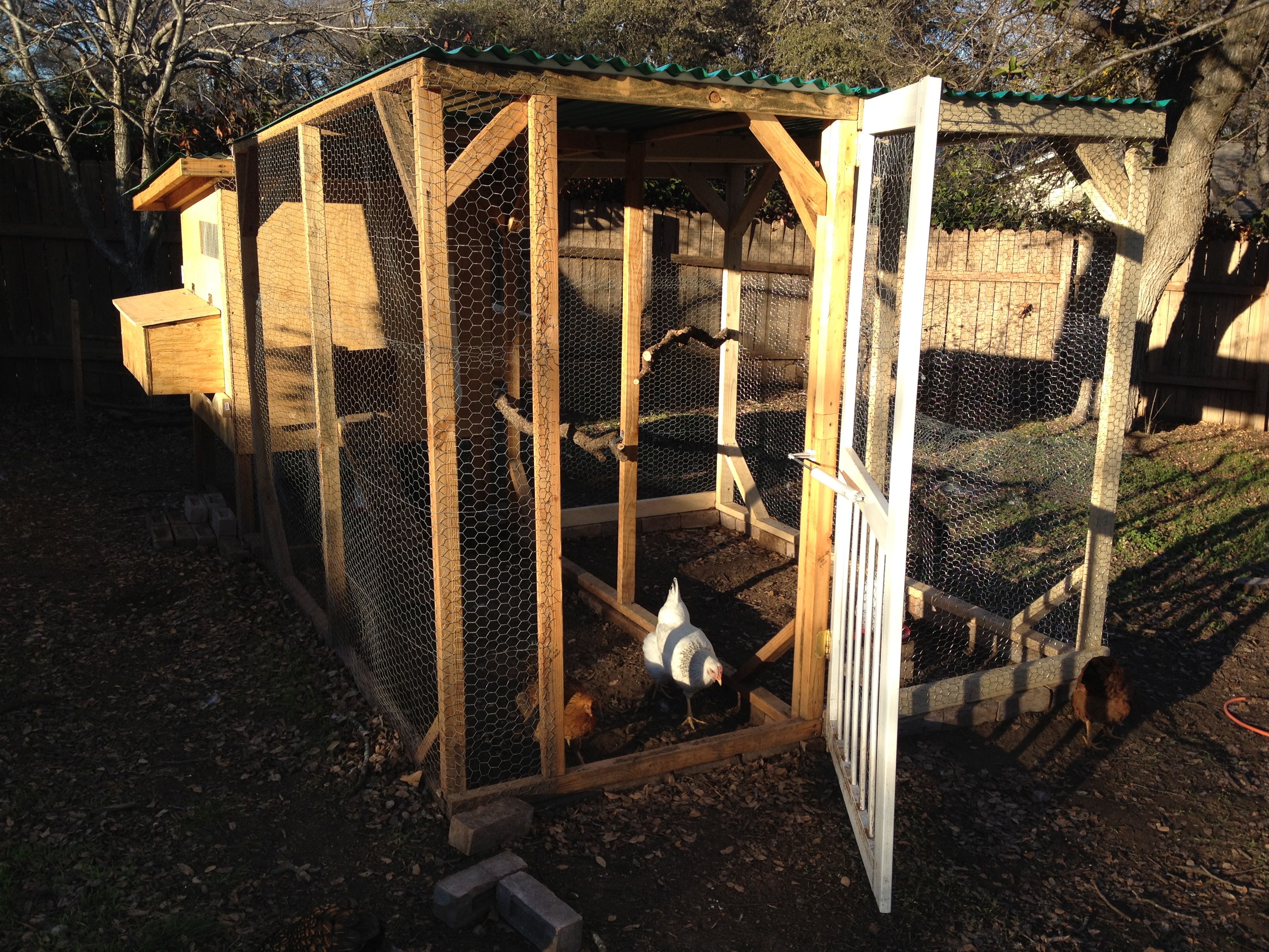 The recycled screen door that we used for the run.