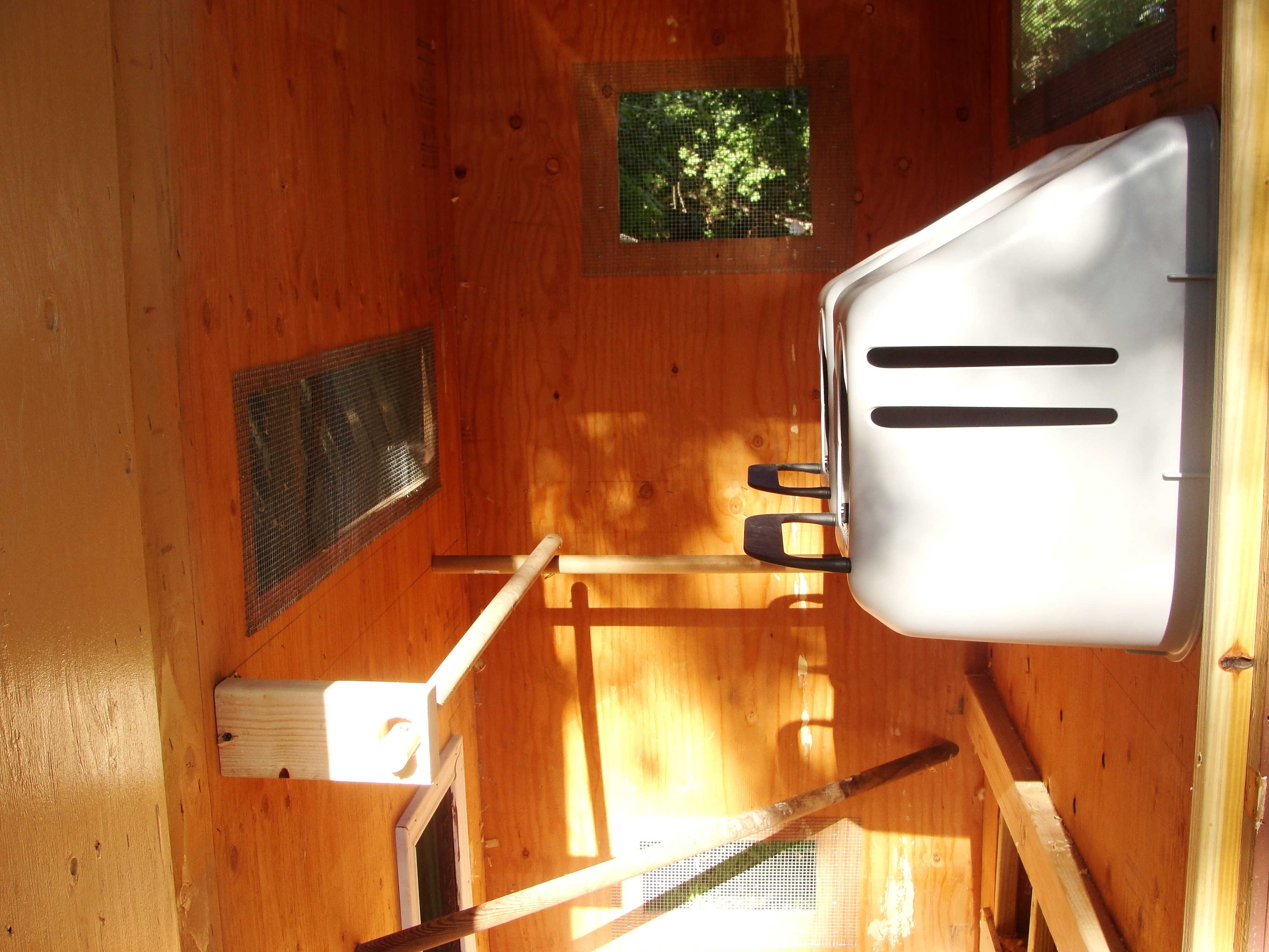 the roosts and more vents along with our removable nesting boxes from Tractor Supply Co.