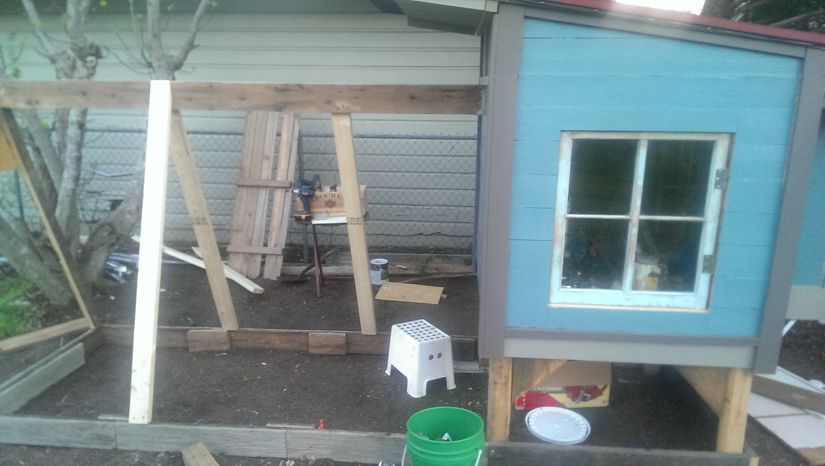 The run is 9 feet long from the coop run but it also will include the space under the coop.