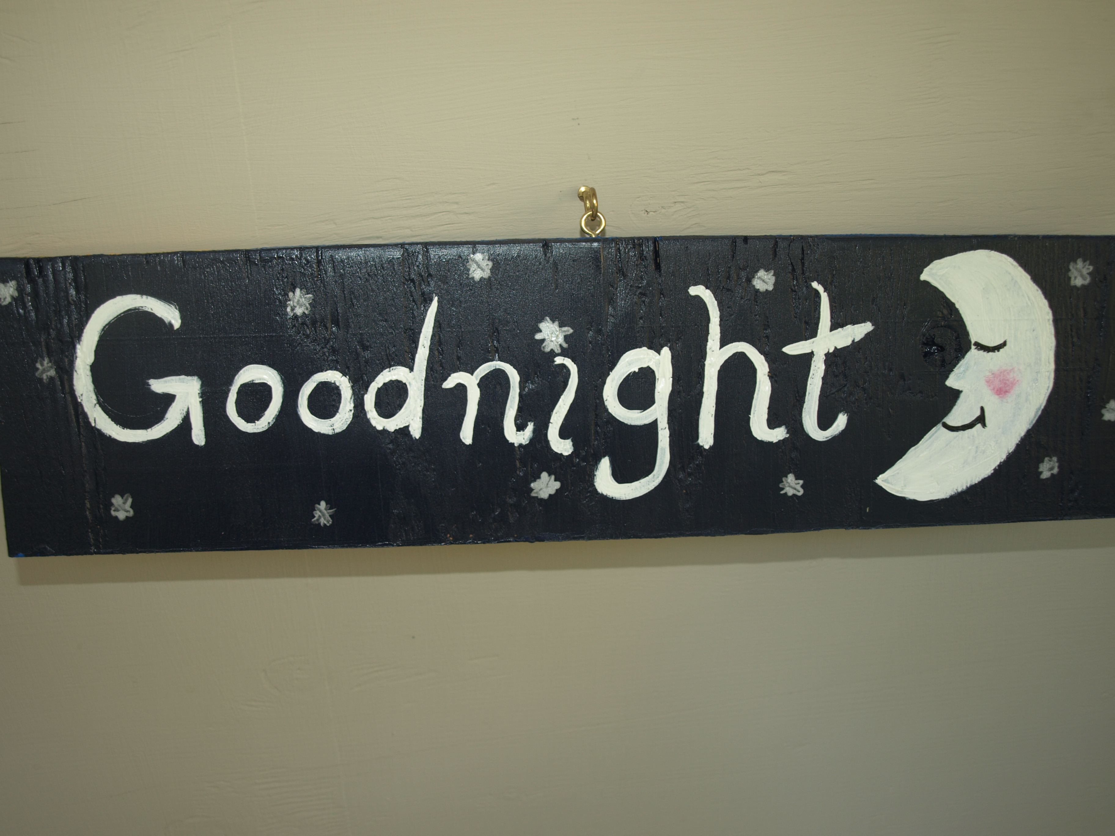 The sign turned over for bedtime.  I encourage sweet dreams for healthy days.  LOL