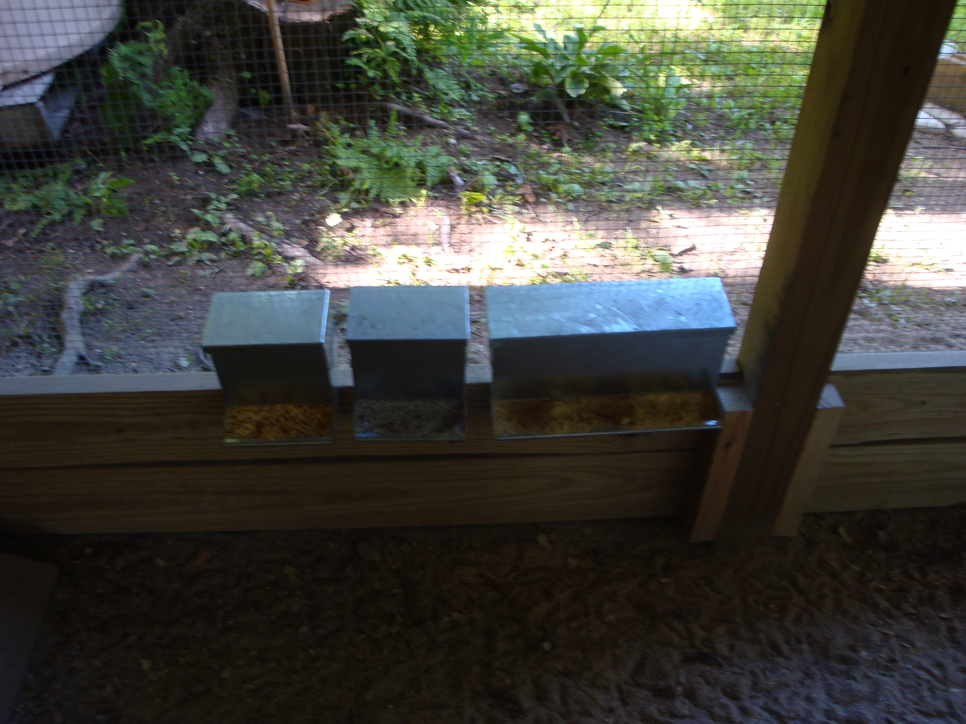 There are 2 sets of feeders, one on each side of the run.