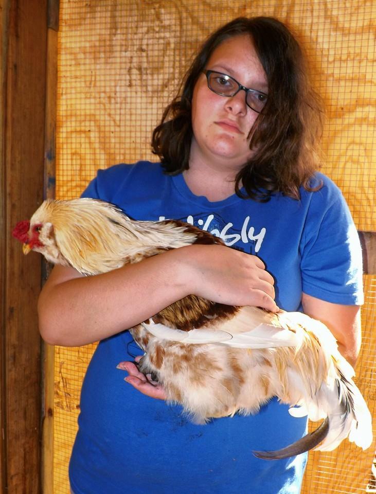*
This is one of the very first ones we purchased in May.  It was supposed to be 'sexed' already as a female - looks like Liddy isn't Liddy anymore.