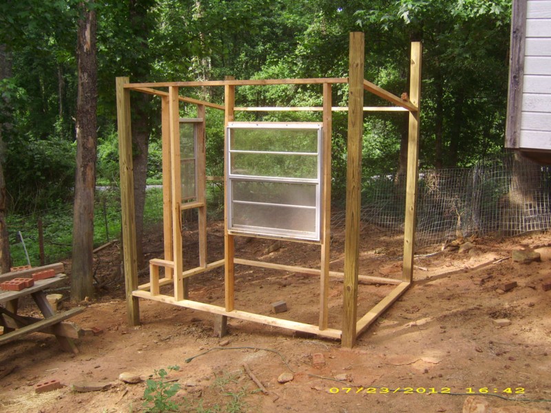 This is our chicken coop in process. After selling off my hens last year it got put on hold. This year we lost of flock to a pit bull so its still unfinished.