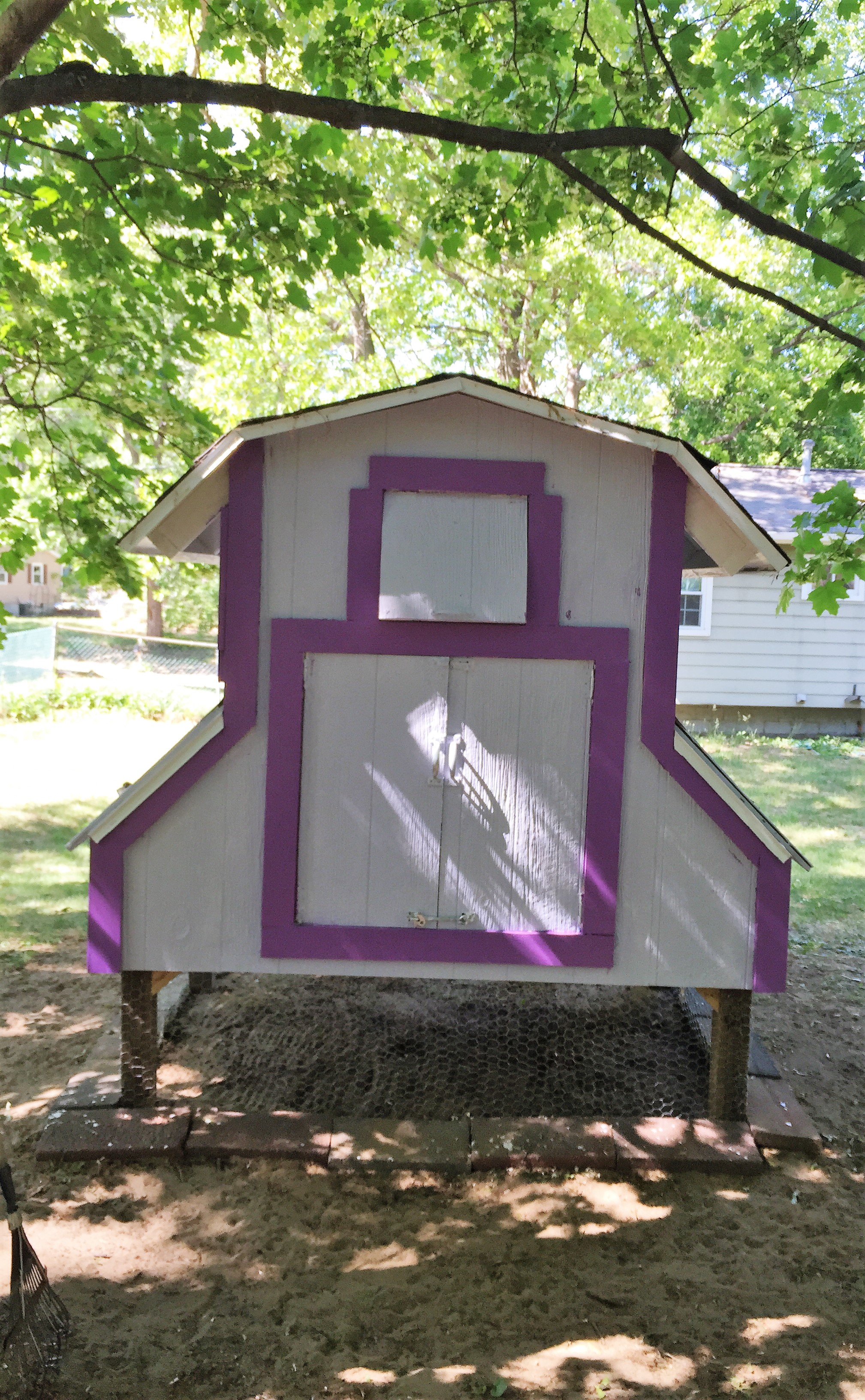 This is the back door to the coop and a window that can be left open for ventilation when needed.