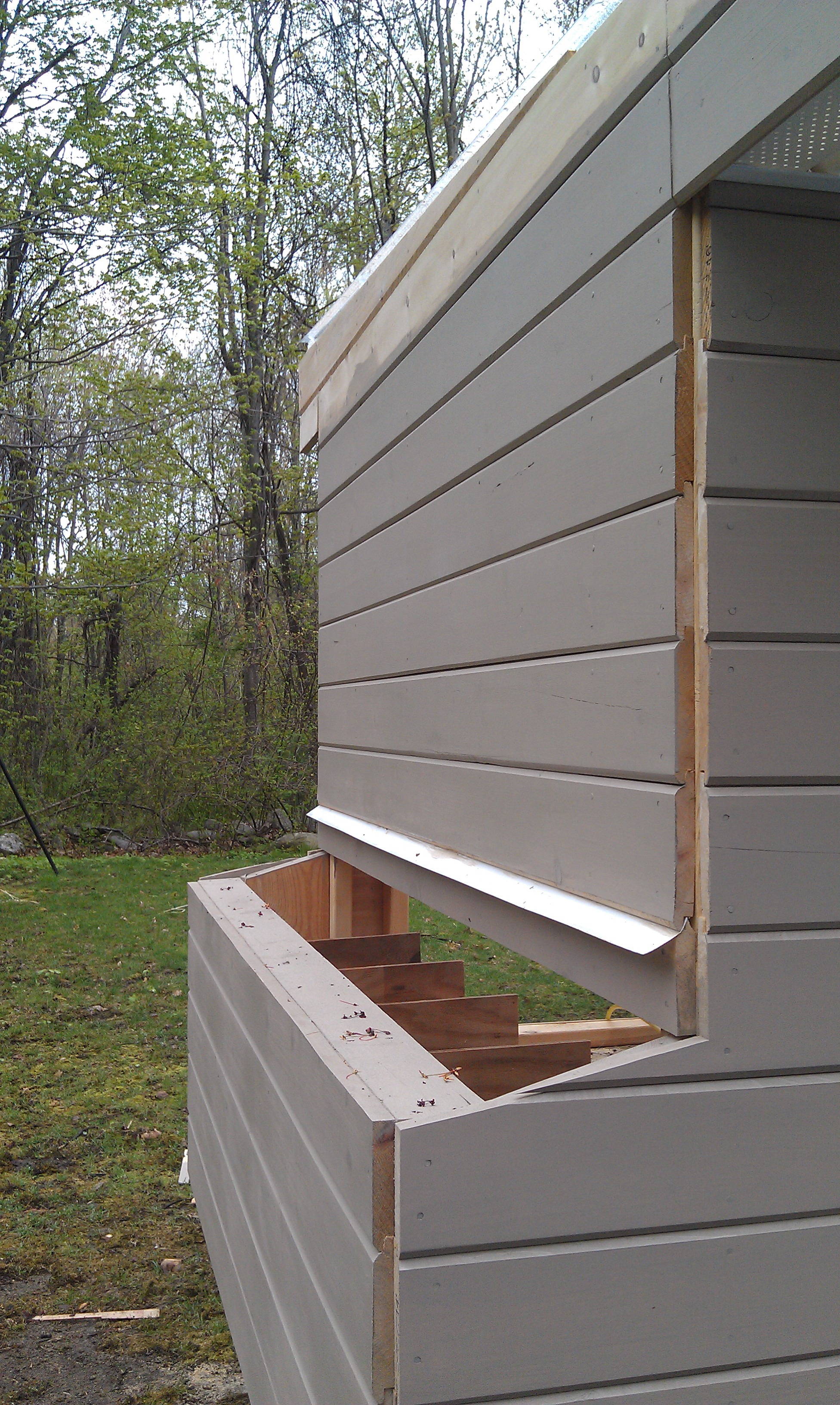 This is the back of the coop. What you are seeing is our nesting boxes for the chickens.