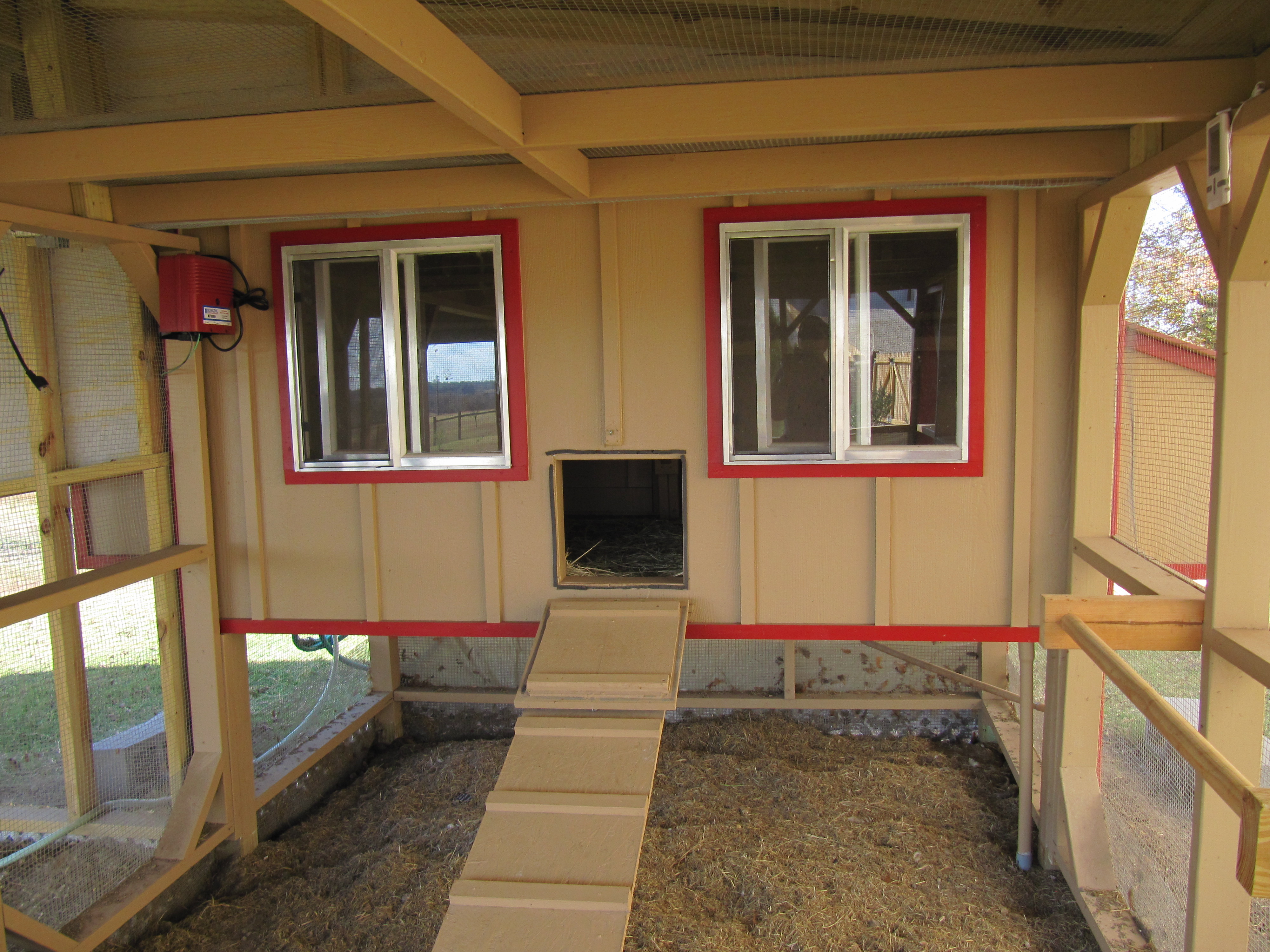 This is the coop we built for my girls last year, it also has a run 12 x 8, it has a metal roof
