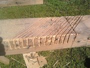 this is the mortise for my counter balanced coop. make a lot of small cuts then pry out with pry bar.