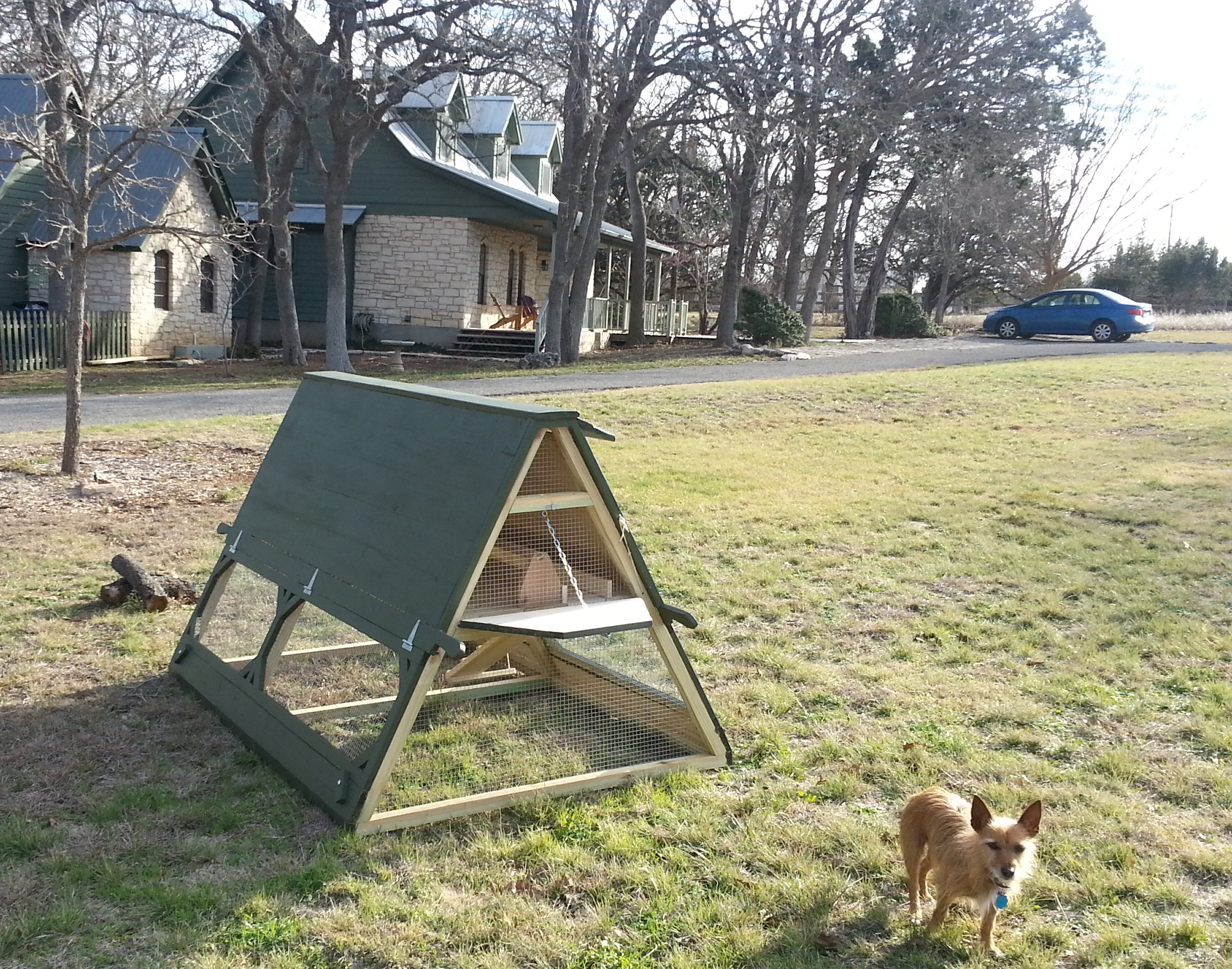 This one was painted the same colour as the bit of wood siding on our house.
