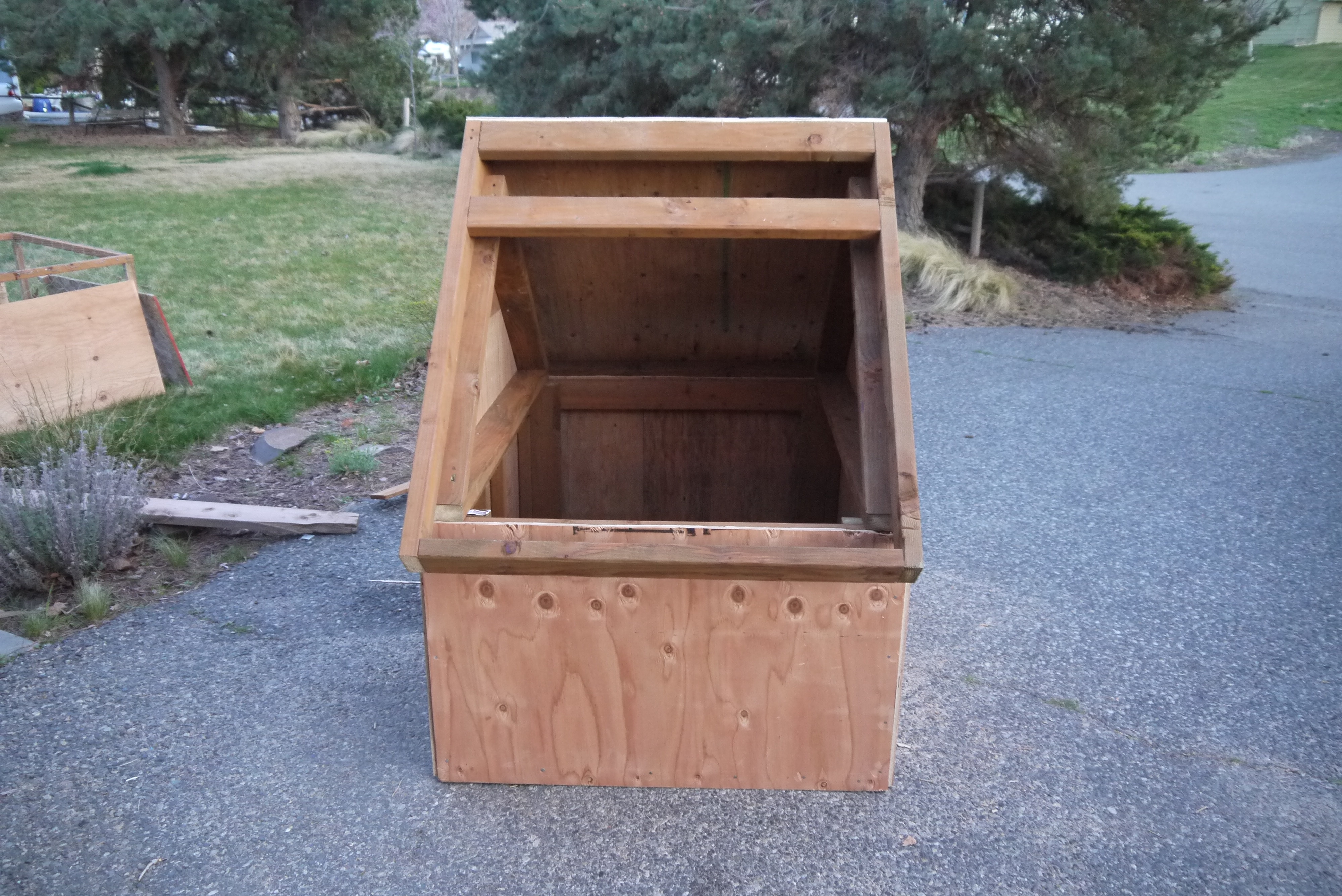 This side will allow for access into the chicken hut