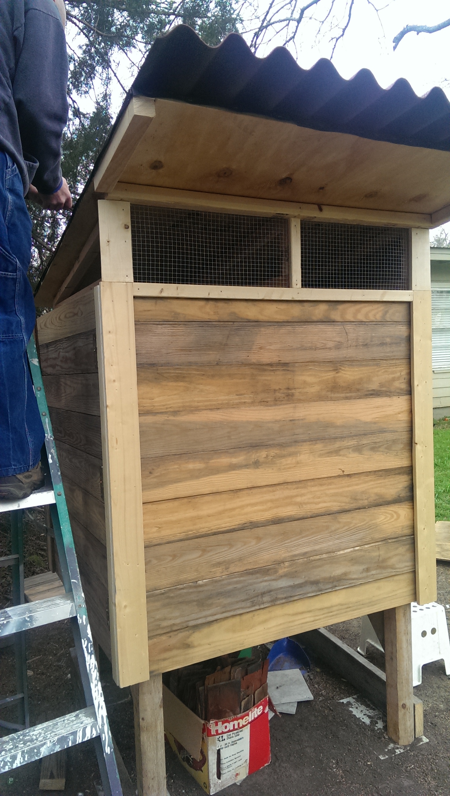 This side will have the cut out for our chickens to amble on down into their chicken run, which is our next project!