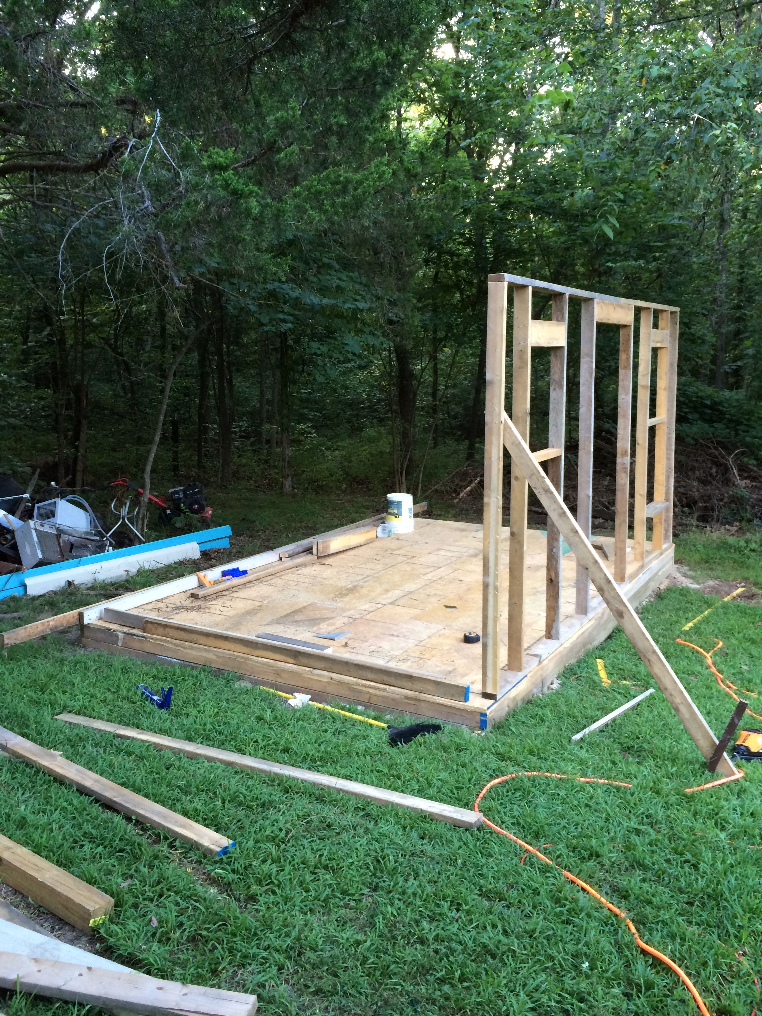 This wall will have a door that goes to the run, a window and the chicken door/gate.