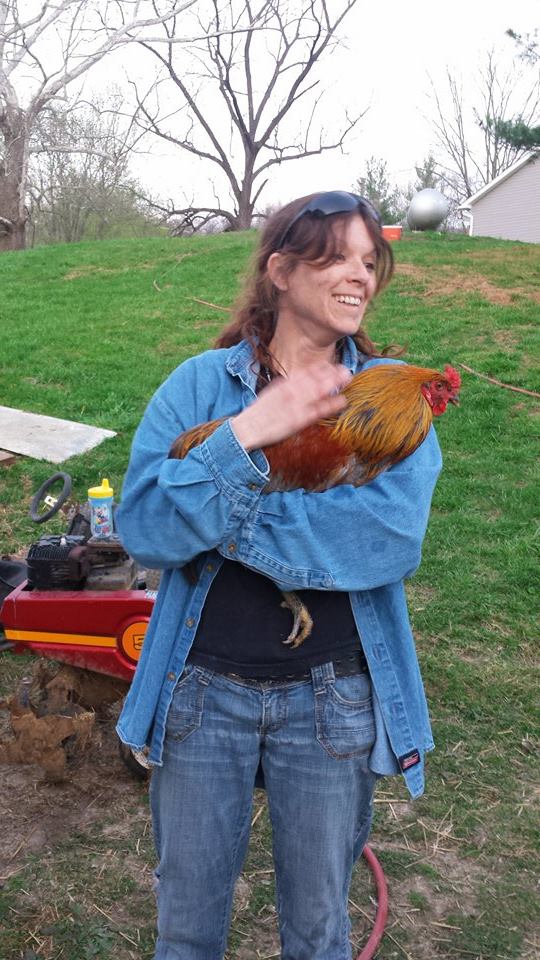 *
Thunder & me.. not as sweet as sam but calm when you do catch him..Last on the pecking order for the roo's