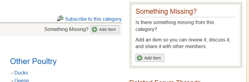 To add an item not already listed click "Add item"
