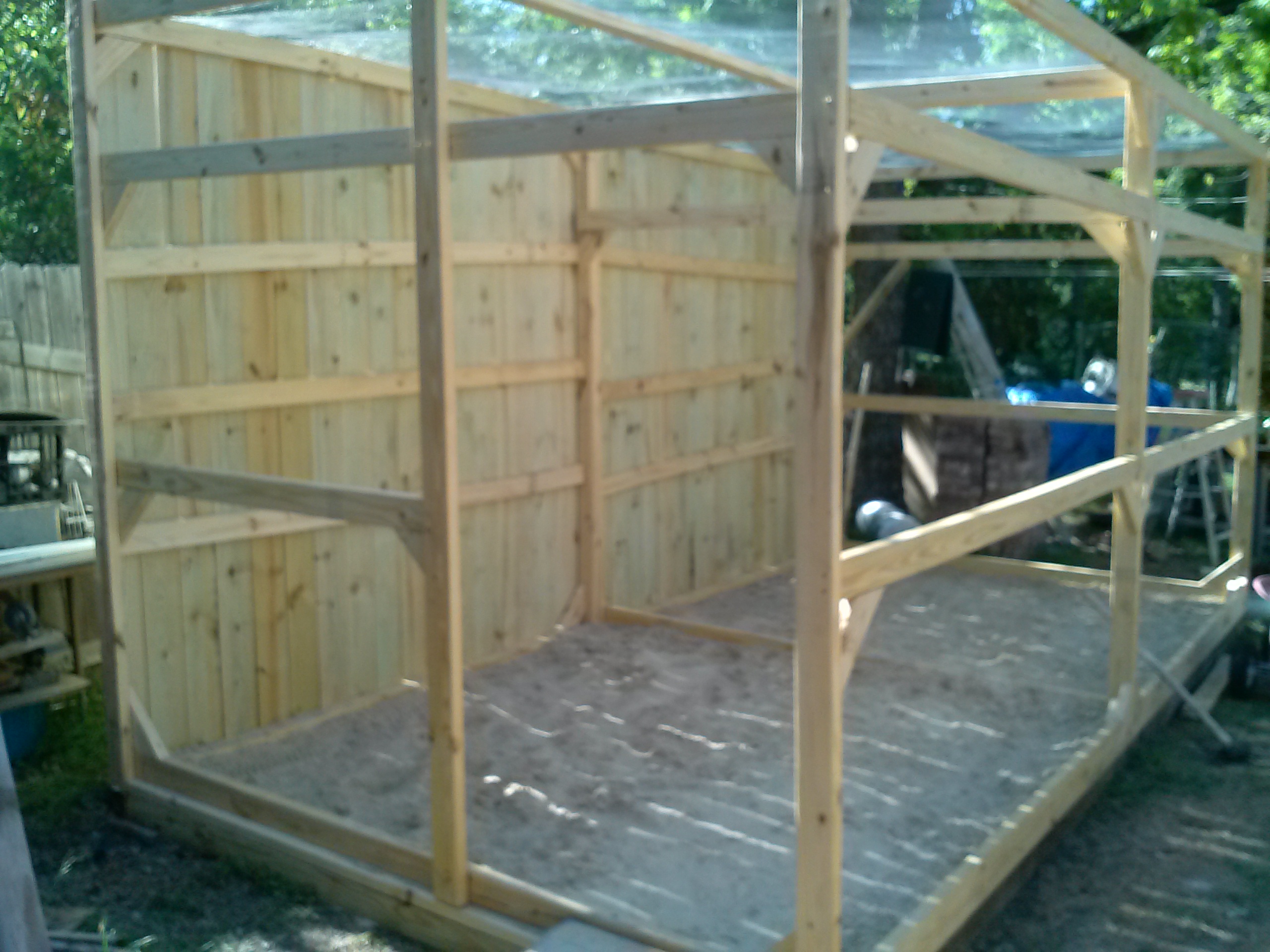 Top wire and back wall up.