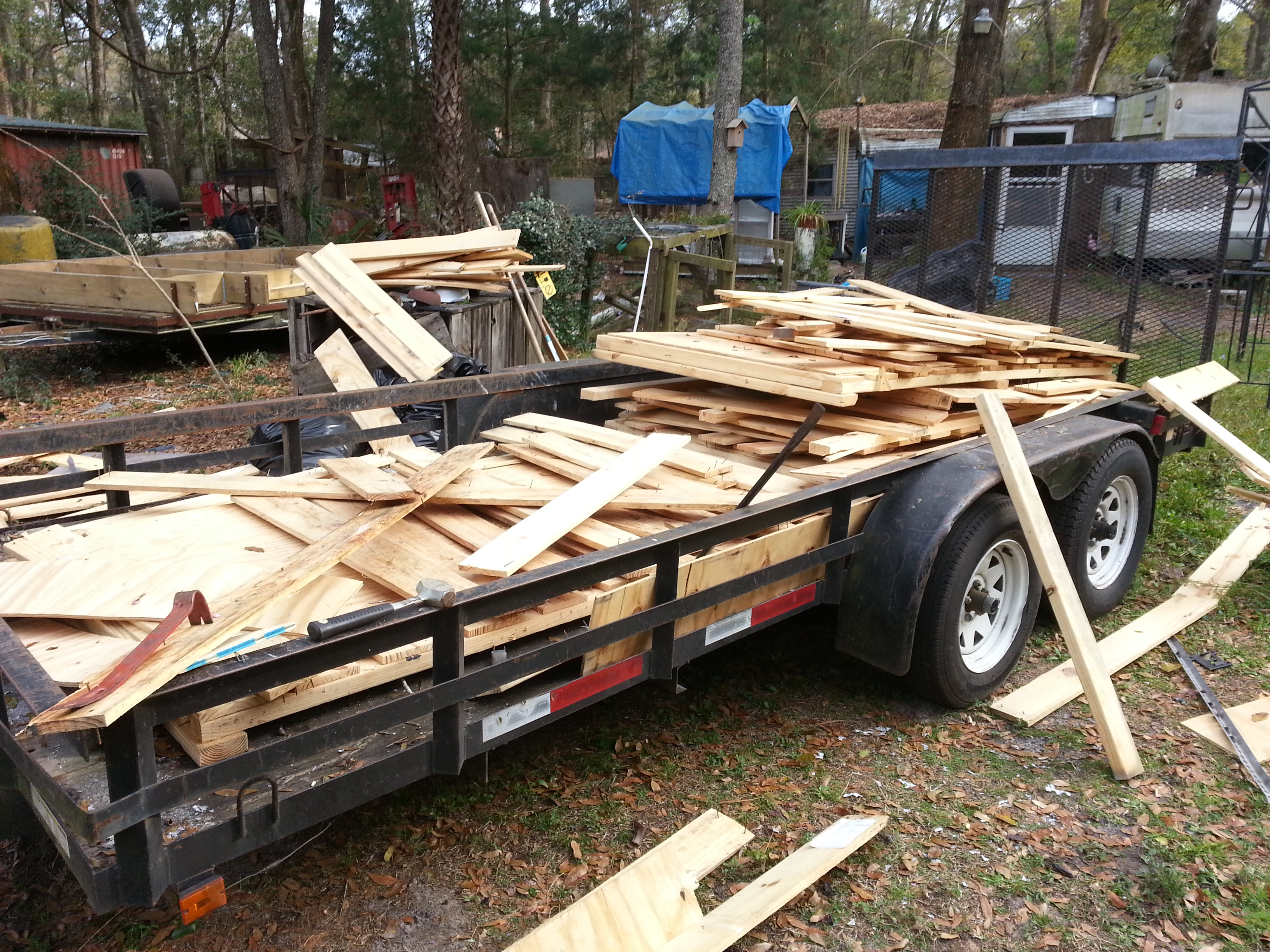 Trailer load of pallet wood
