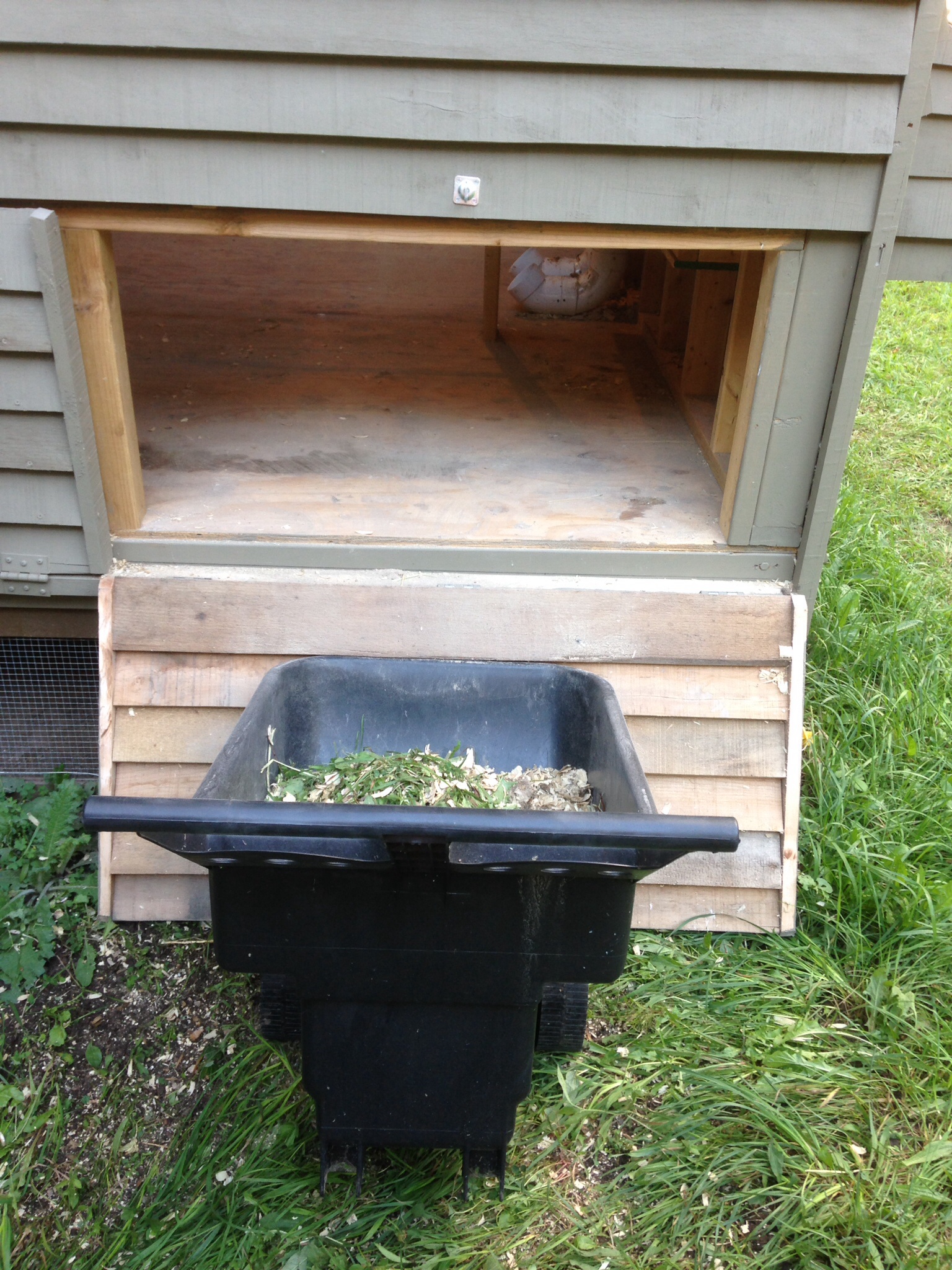 Treated the girls to a total coop and run cleaning. They've been spitting out eggs pretty good for their age.