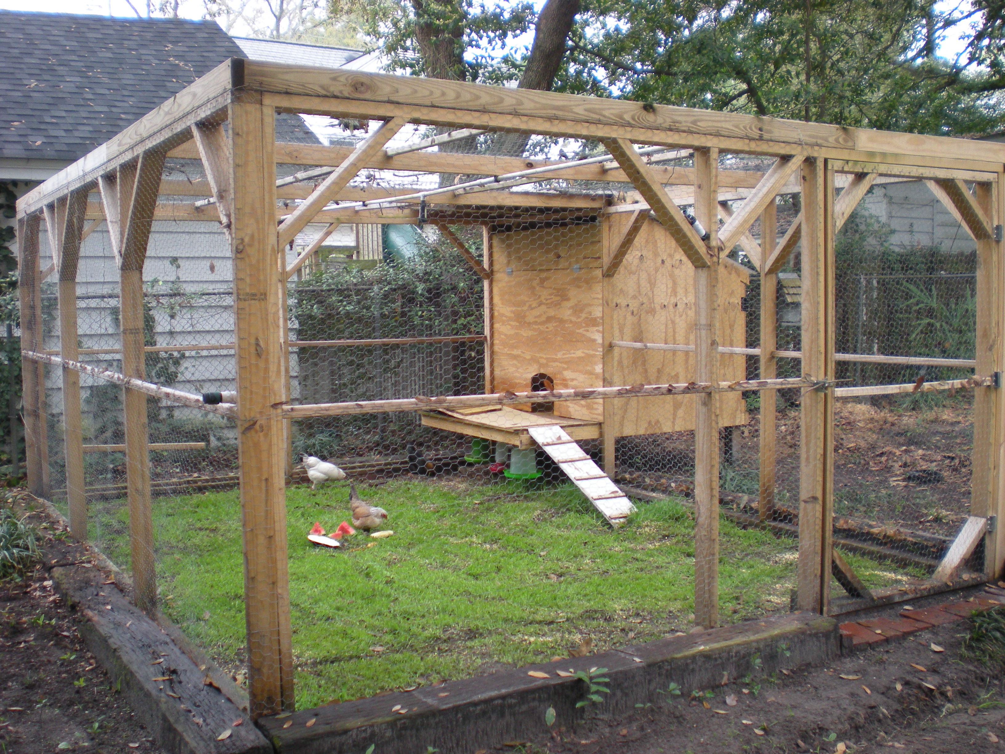 Trying to flatten out a board on their lanai, it will stop the rain from getting their food wet underneath.