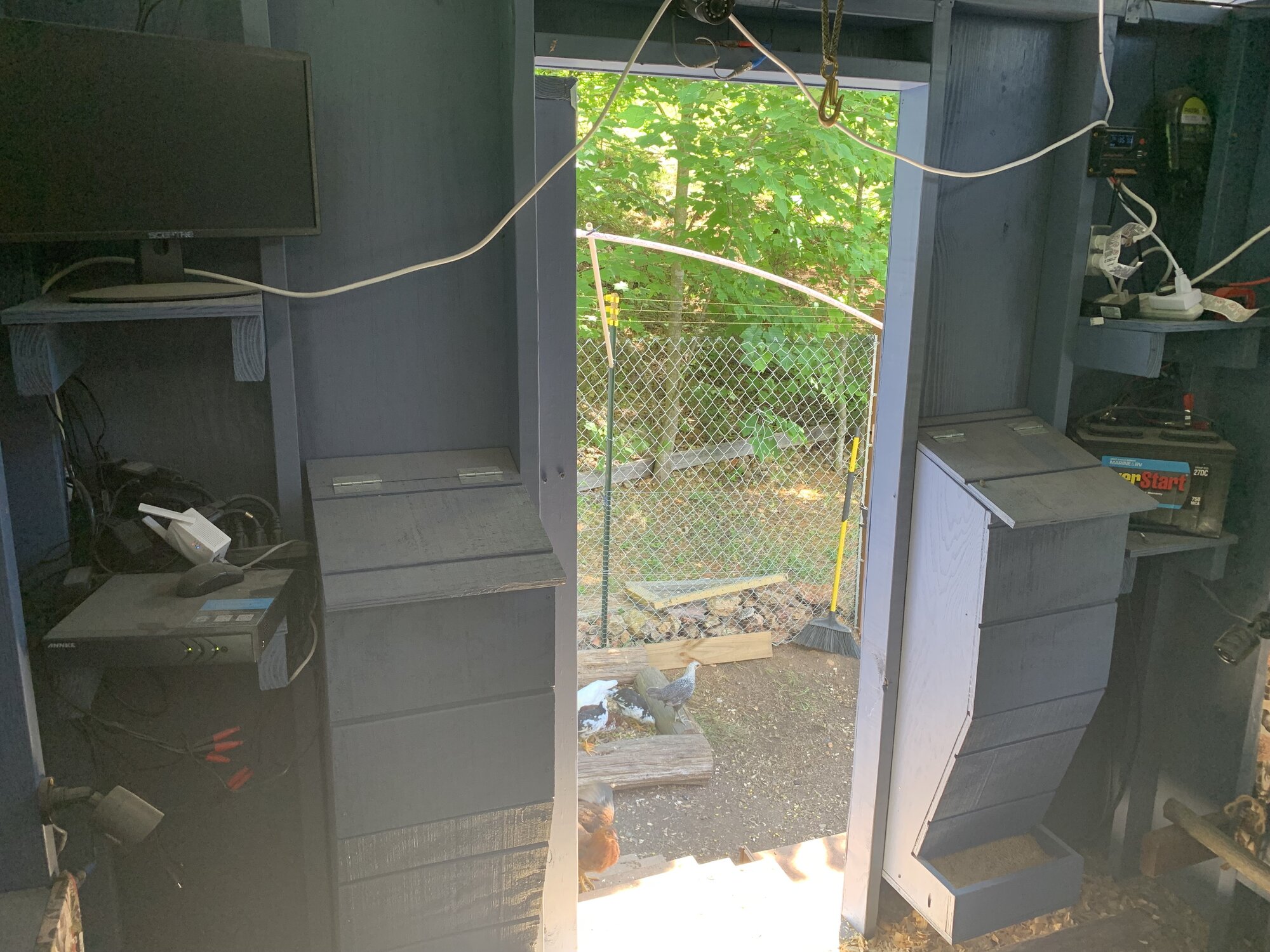 Two automatic feeders, DVR system, and power system
