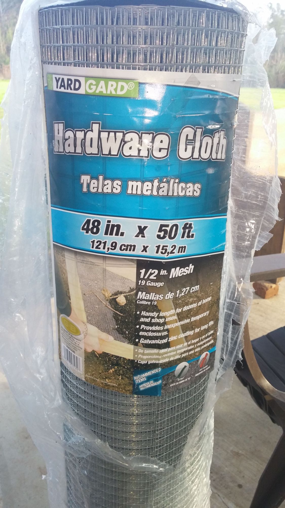 two rolls of Hardware Cloth for predator proofing my coop and run