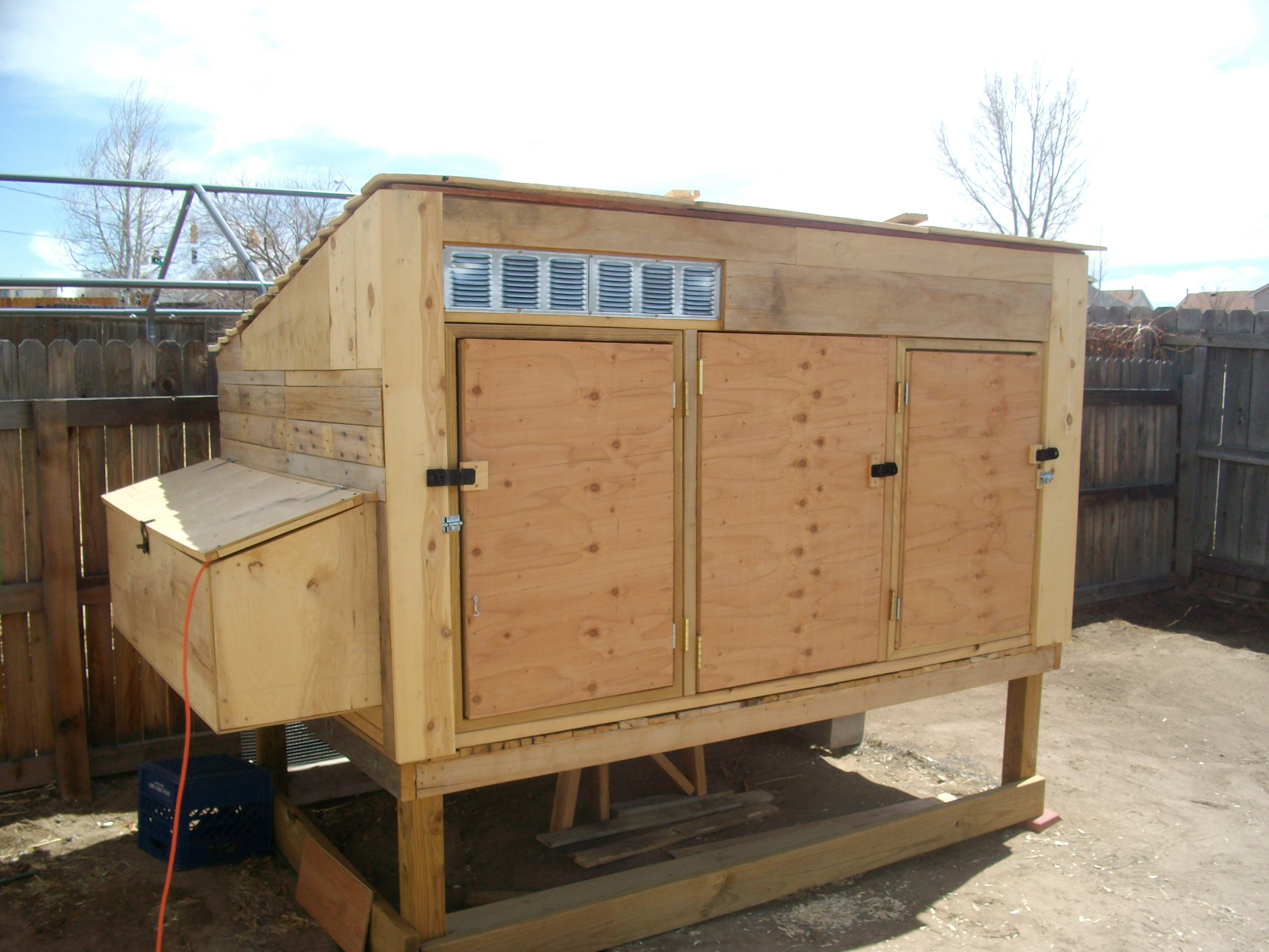 Unpainted completed coop prior to construction of the run