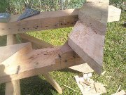 . upright for the counter balanced coop. mortised just like the bottom runner.