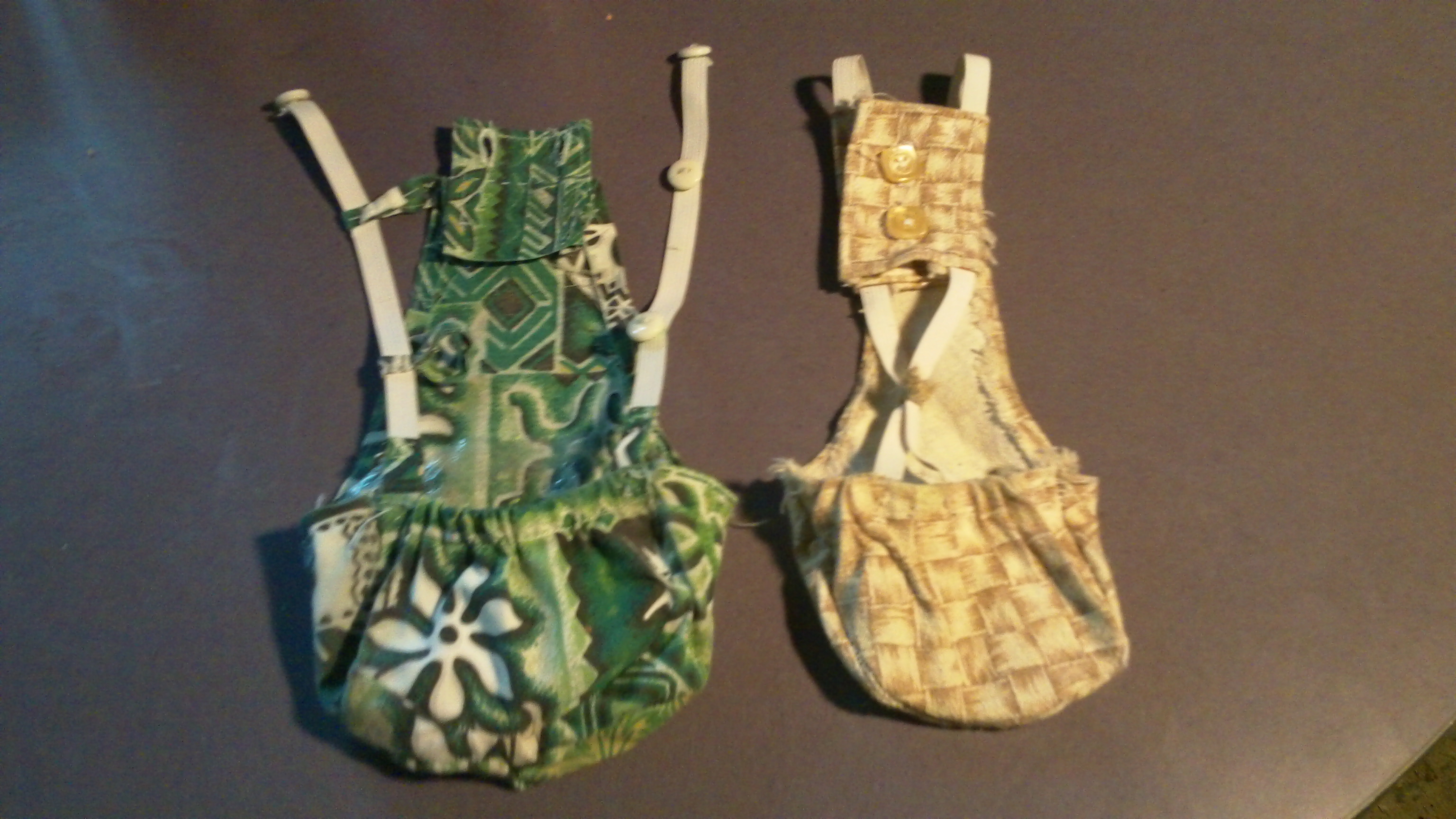 V1 and V2 together you can see the difference in pouch size, I may make it deeper next time.
