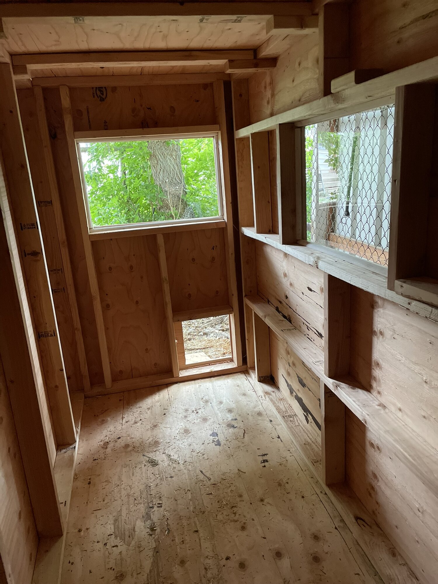 view to front from rear door