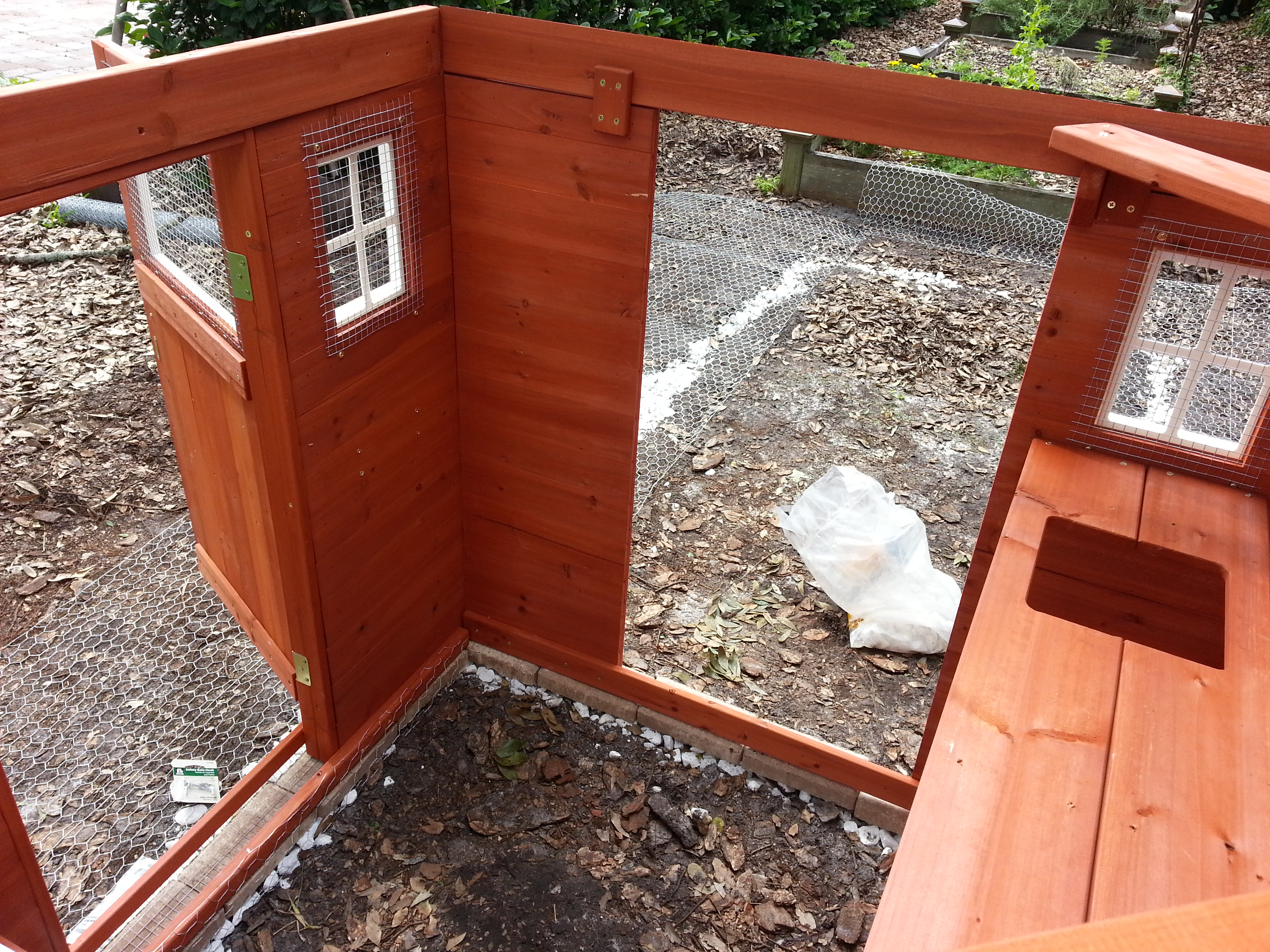 Waiting for the roof to go on.