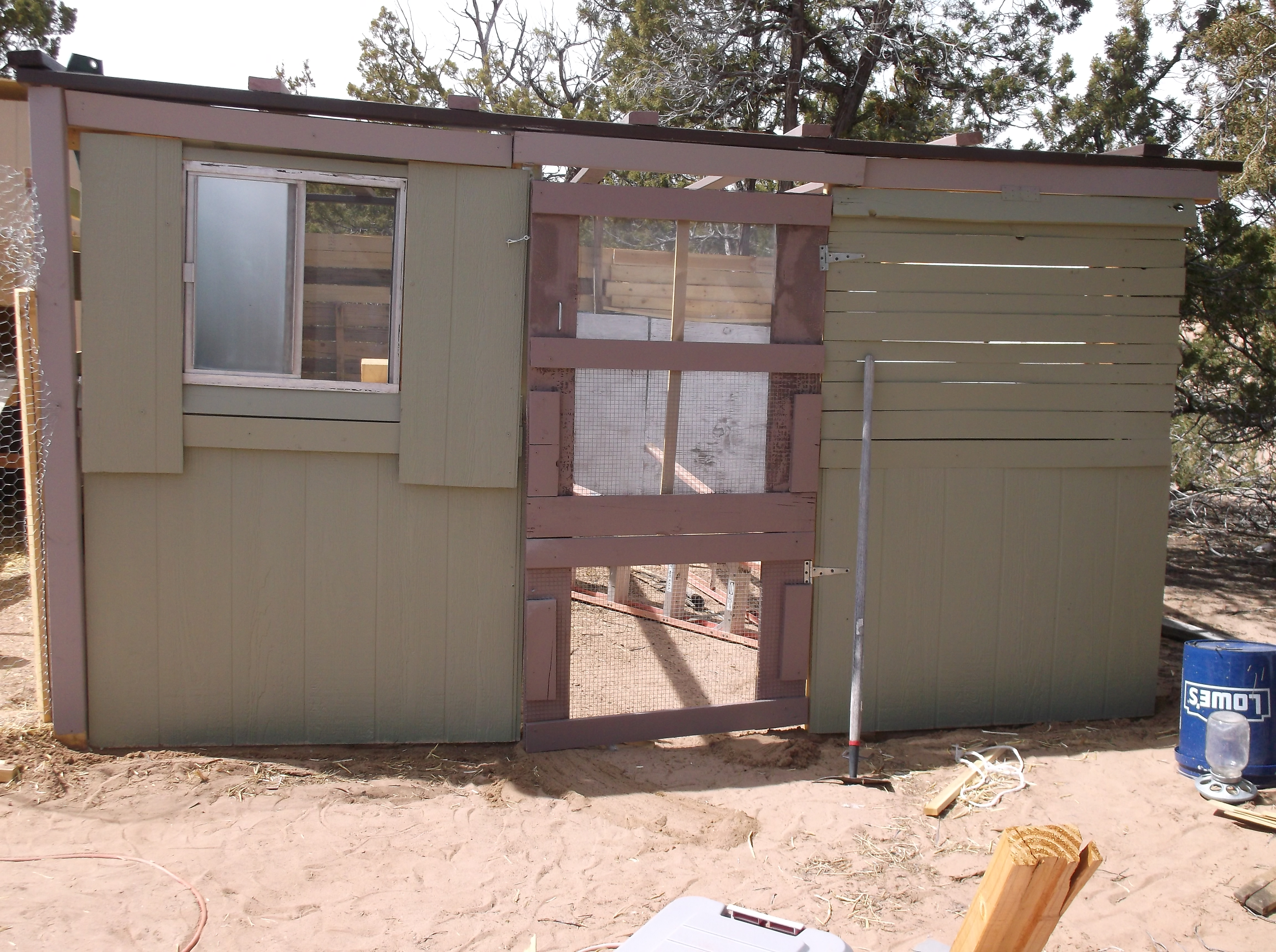 walls painted soft sage green. OOPS dark green and white paint mixed together.