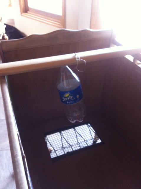 Waterbottle over "drip" hole