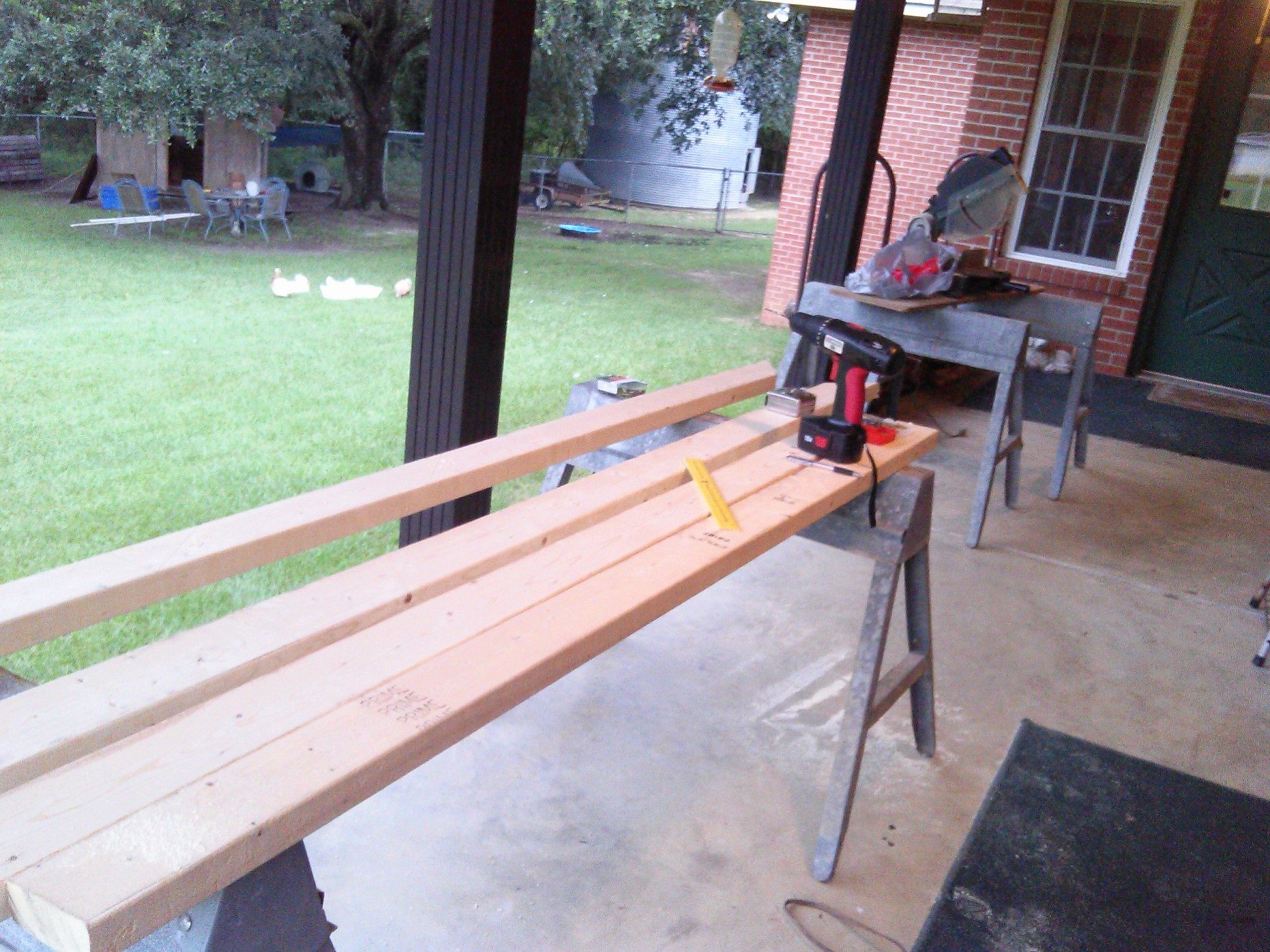 We have been getting a lot of rain here in SE GA so we had to build the roost on the back porch.