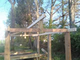 .we temp'd up the ridge board.