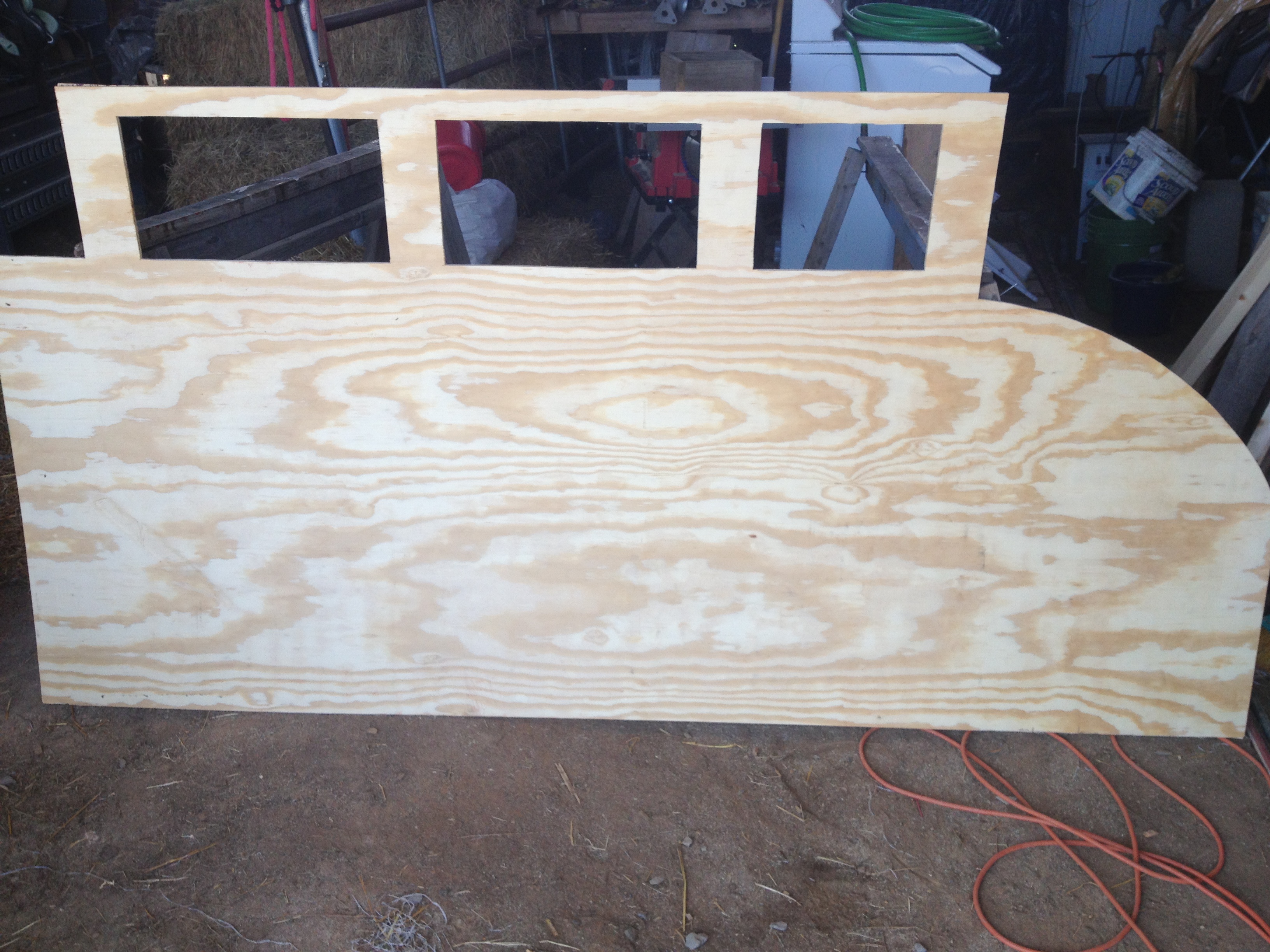 While waiting for more weilding wire, cut out sides from 4x8 sheets of 3/8" finished plywood