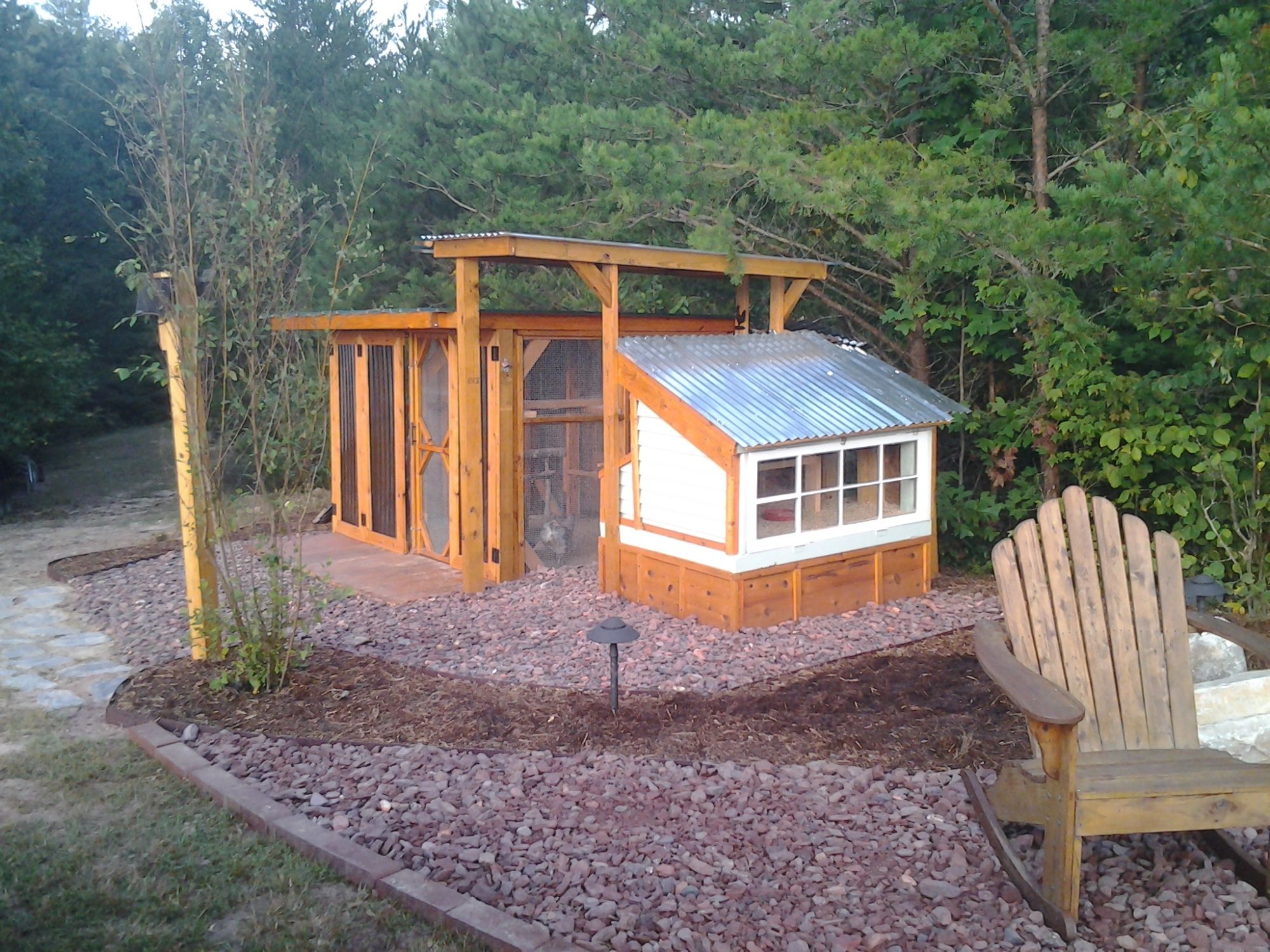 Working on landscaping.