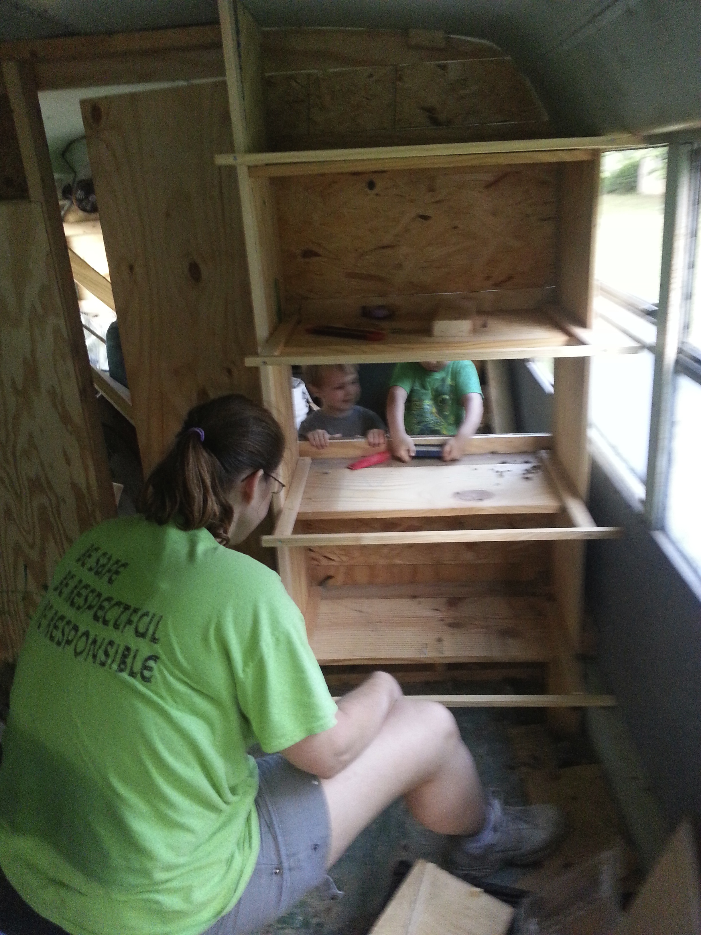 Working on nesting boxes.