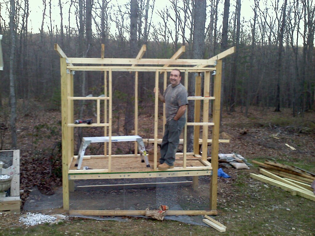 working on our first coop....the ramp and outdoor run will be to the right as you face the coop.