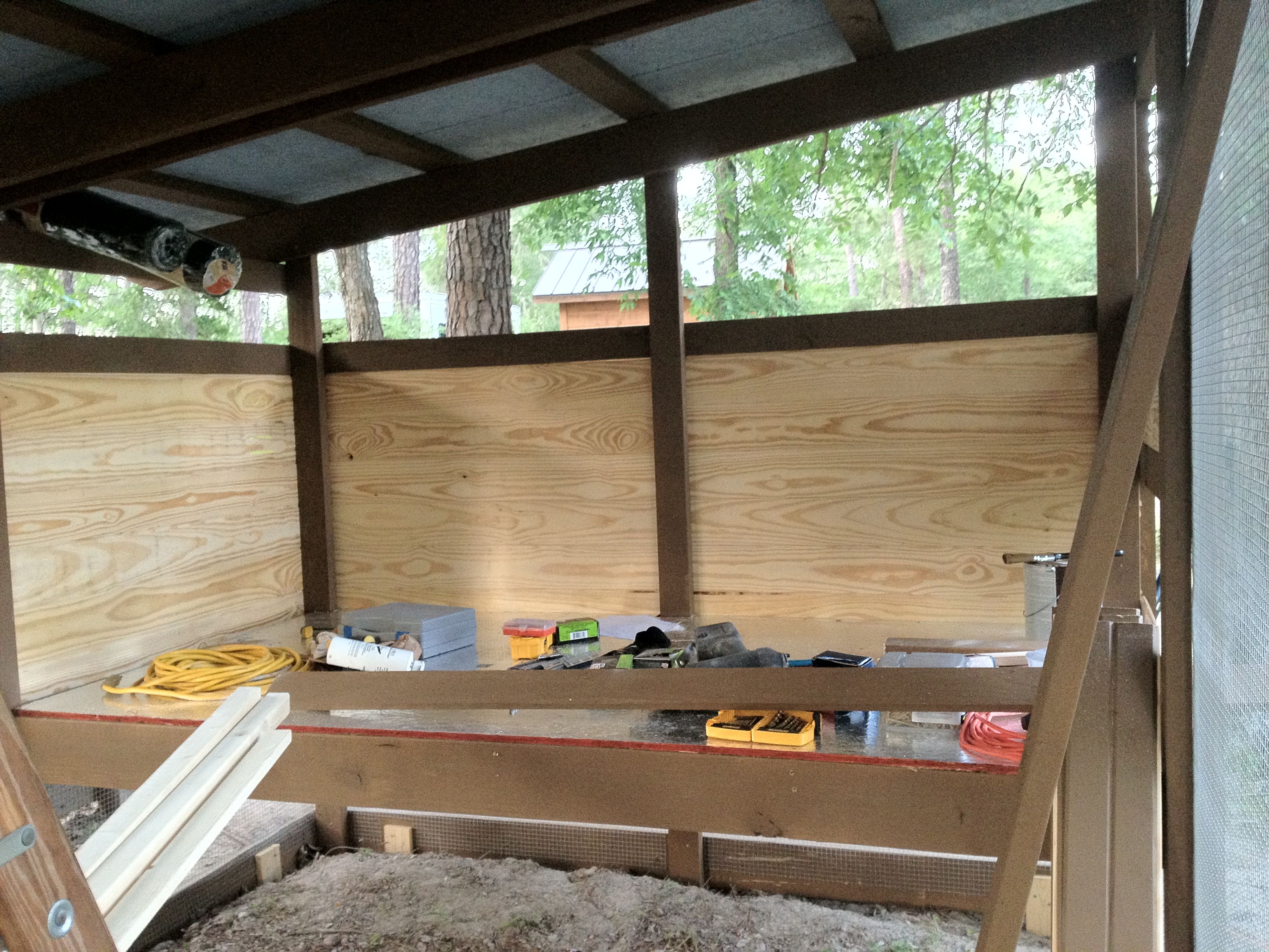 Working on the chicken stage