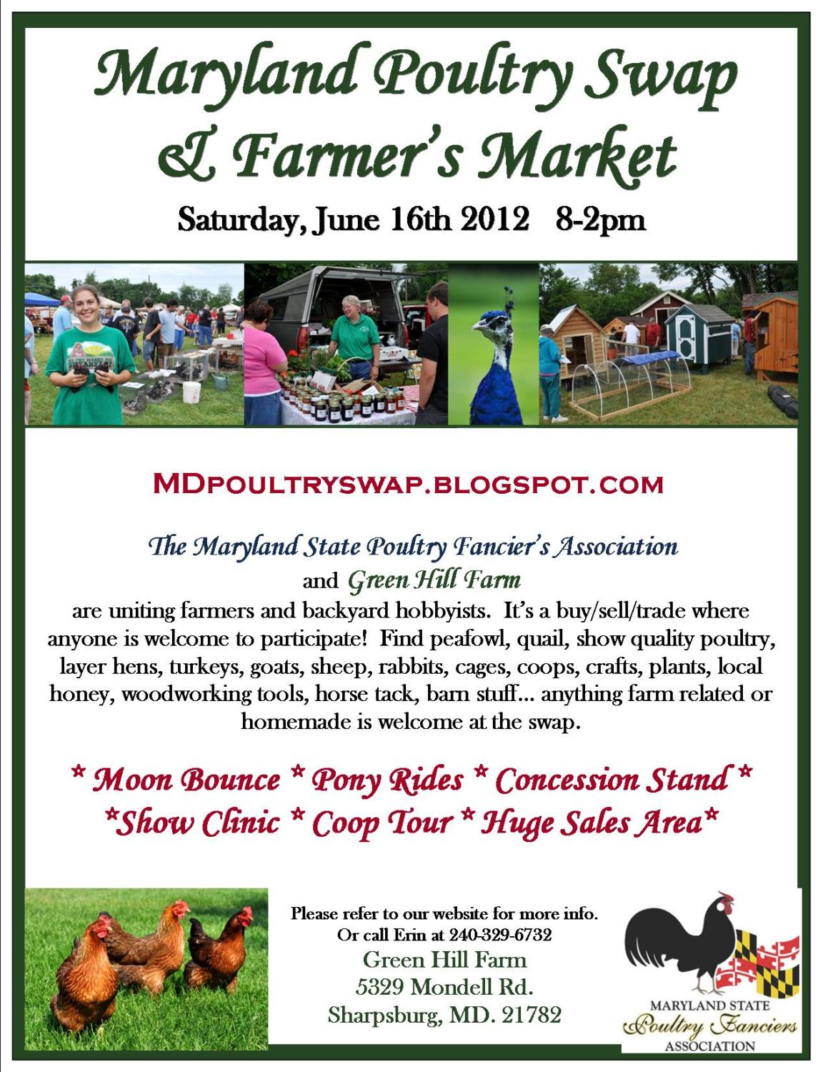 Maryland Poultry Swap and Farmers Market JUNE 16th 2012 SHARPSBURG, MD
