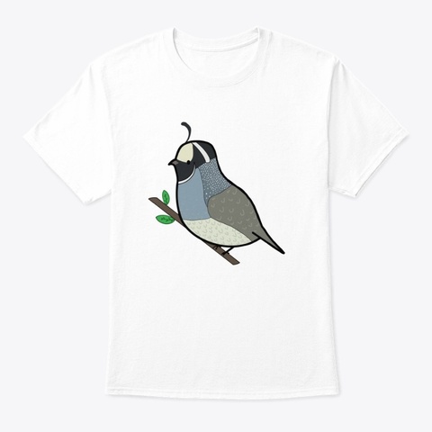 California Quail White T-Shirt Front