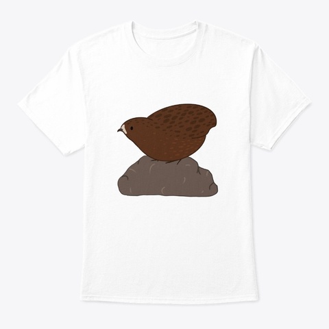 Tibetan Quail On A Rock White T-Shirt Front