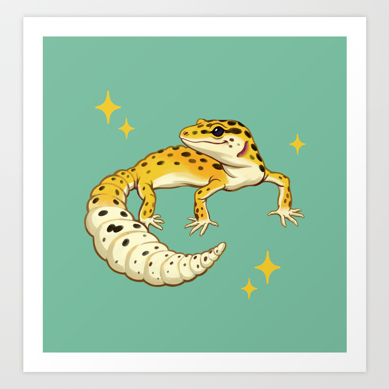 Sparkly Leopard Gecko Art Print by dominiquewhitney | Society6